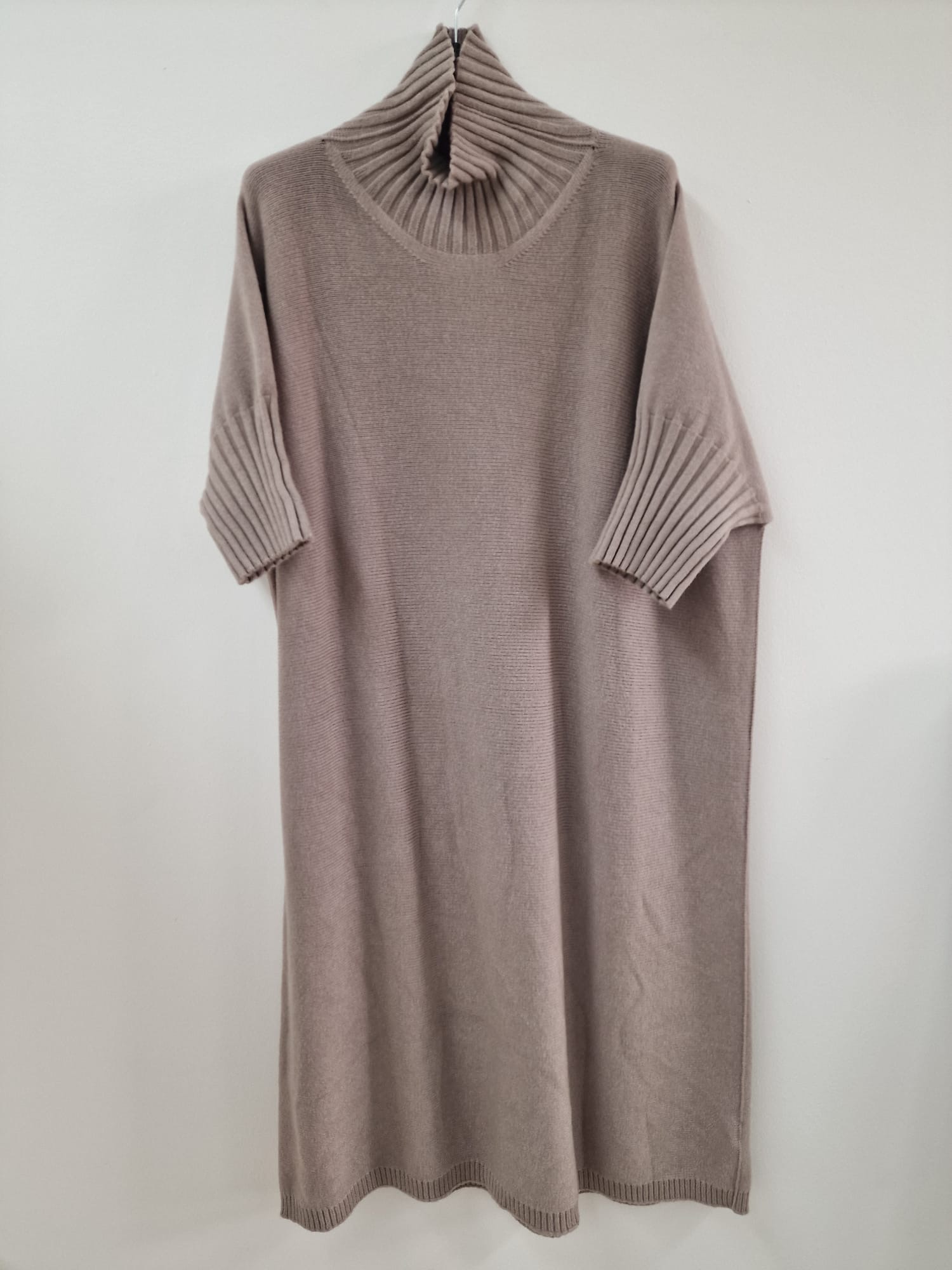 Strickkleid mit Stehkragen Uni SK0018 I Made in Italy 34-44