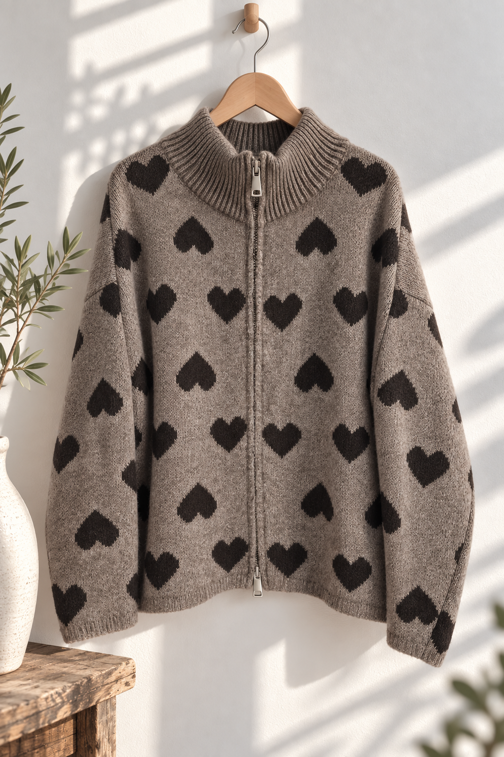 Strickjacke „Herz / Heart“ – ST0081 | Made in Italy 34-44 Strickjacke