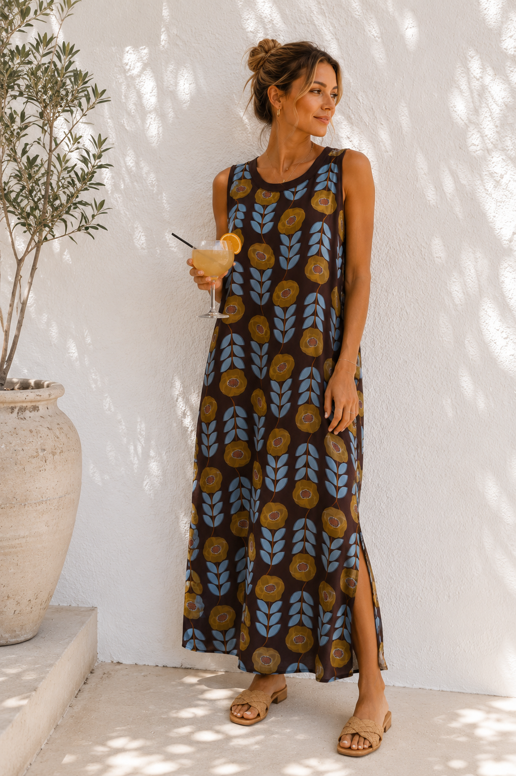 Satin-Kleid Anahita 🌴 Made in Italy Viskose Qualtiät Gr. 34-40/42