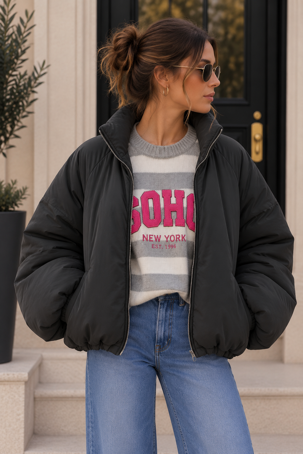 Jacke Puffy Monika – lässiger Allrounder für die Übergangszeit Made in Italy 34-42