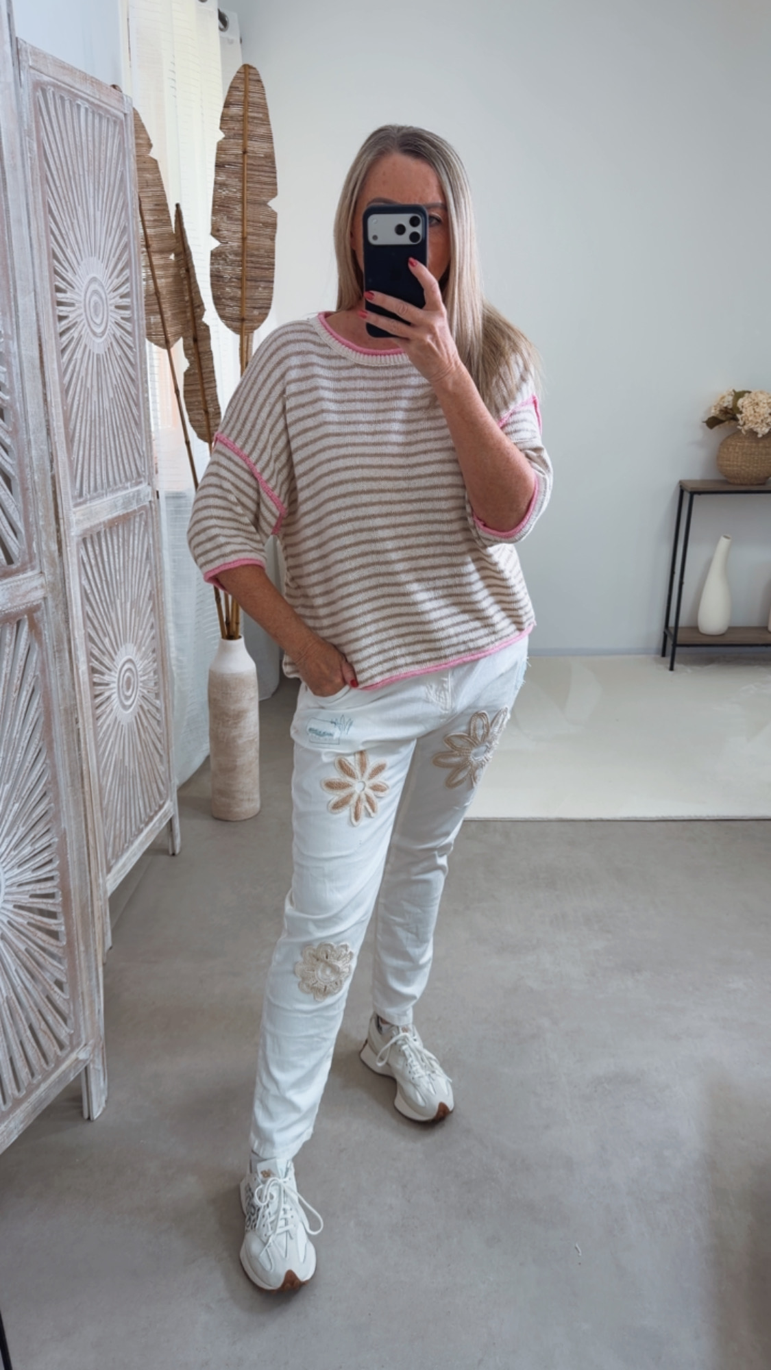 Strickshirt Salo Stripes Made in Italy 34-42 Kurzarm Pullover
