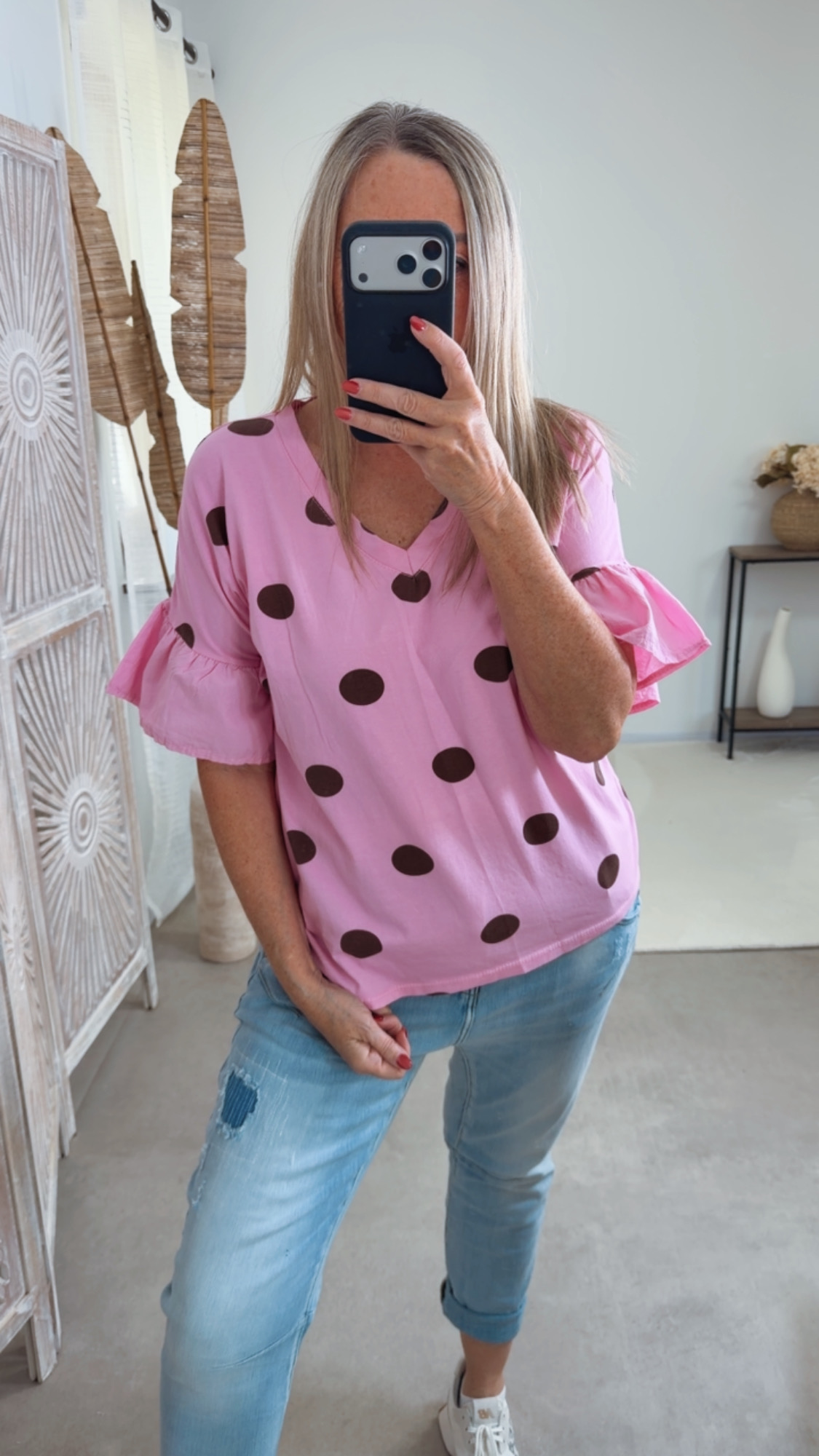 Polka Dots-Shirt „Bellagio“ – Made in Italy 🌸 Größe 34 bis 40/42