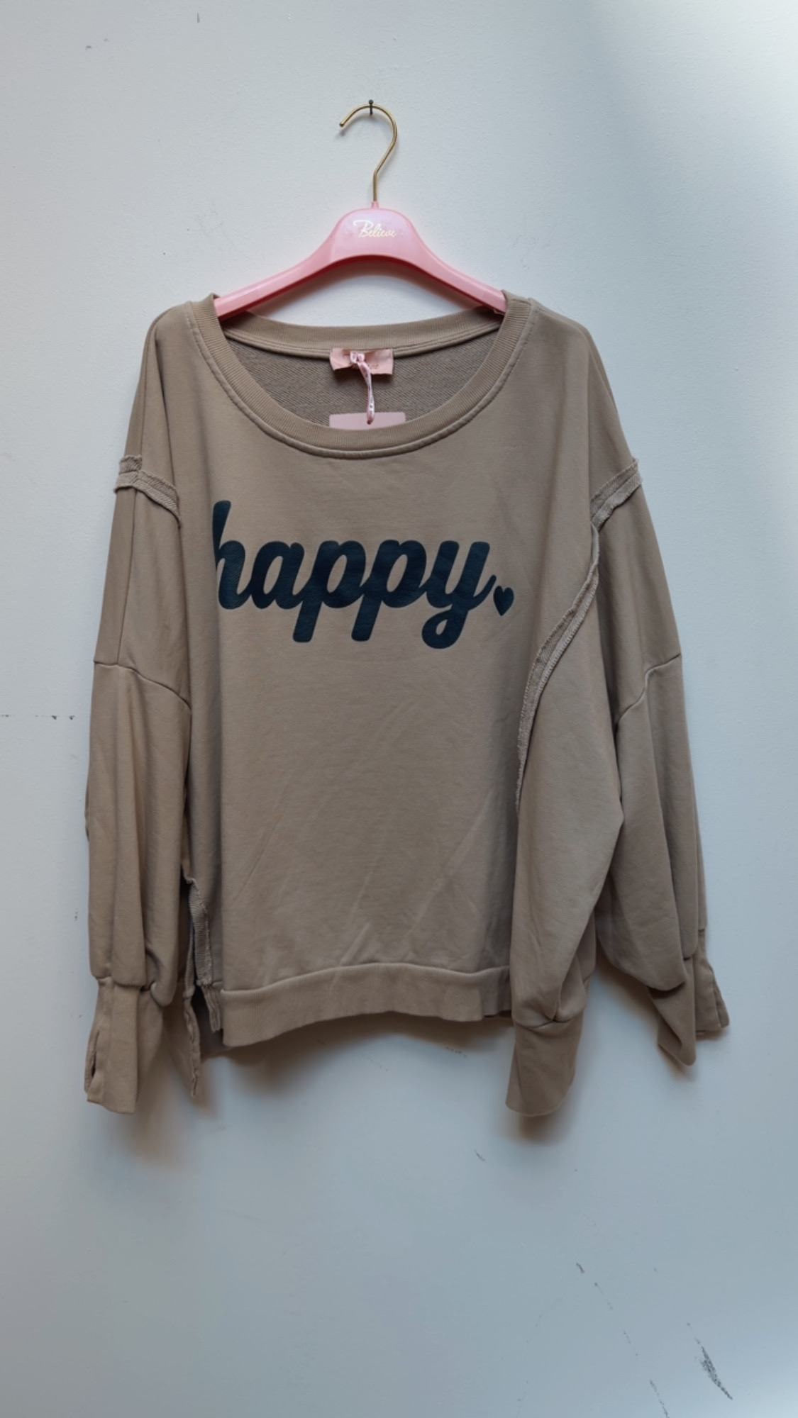 Sweatshirt Nives – Happy Vibes im lässigen Oversize-Look Made in Italy 34-48