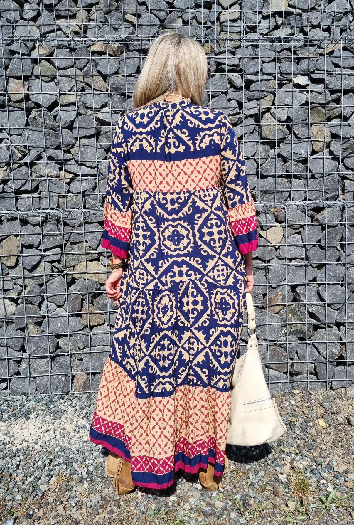 MAXI TUNIKA DRESS IRINA BLAU 34-42 Made in Italy langes Kleid Hängerchen Tunikakleid MAXI TUNIKA DRESS IRINA BLAU 34-42 Made in Italy langes Kleid Hängerchen Tunikakleid