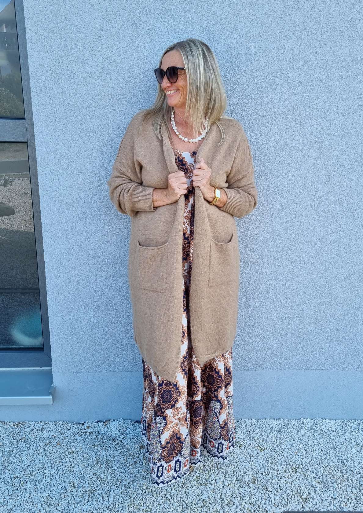 EDLER KNIT CARDIGAN TEODORA CAMEL Strick Jacke Mantel 34-42 Made in Italy EDLER KNIT CARDIGAN TEODORA CAMEL Strick Jacke Mantel 34-42 Made in Italy