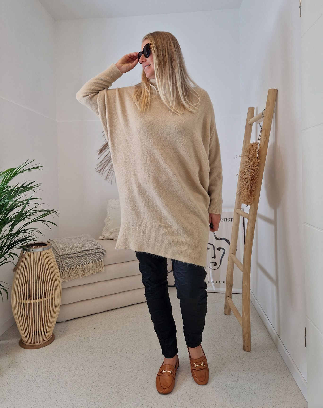 TURTLENECK KNIT DRESS TIZIANA SAND Rollkragen Strickkleid Kleid Pullover 34-42/44 TURTLENECK KNIT DRESS TIZIANA SAND Rollkragen Strickkleid Kleid Pullover 34-42/44