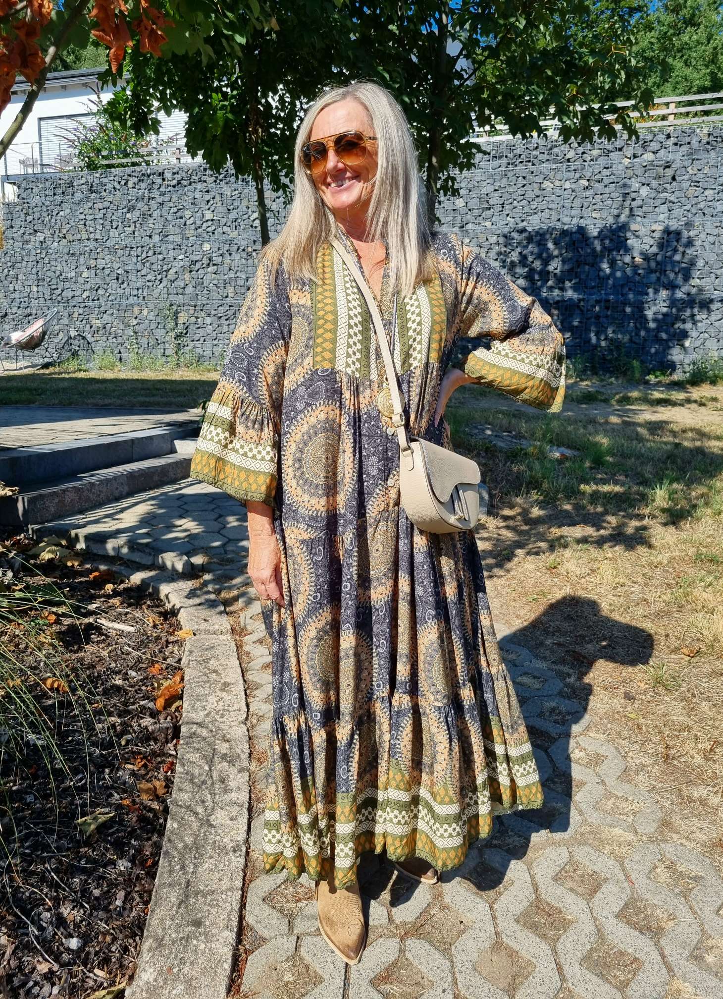 MAXI TUNIKA DRESS MICAELA BLACK KHAKI 34-42 Made in Italy langes Kleid Hängerchen Tunikakleid MAXI TUNIKA DRESS MICAELA BLACK KHAKI 34-42 Made in Italy langes Kleid Hängerchen Tunikakleid