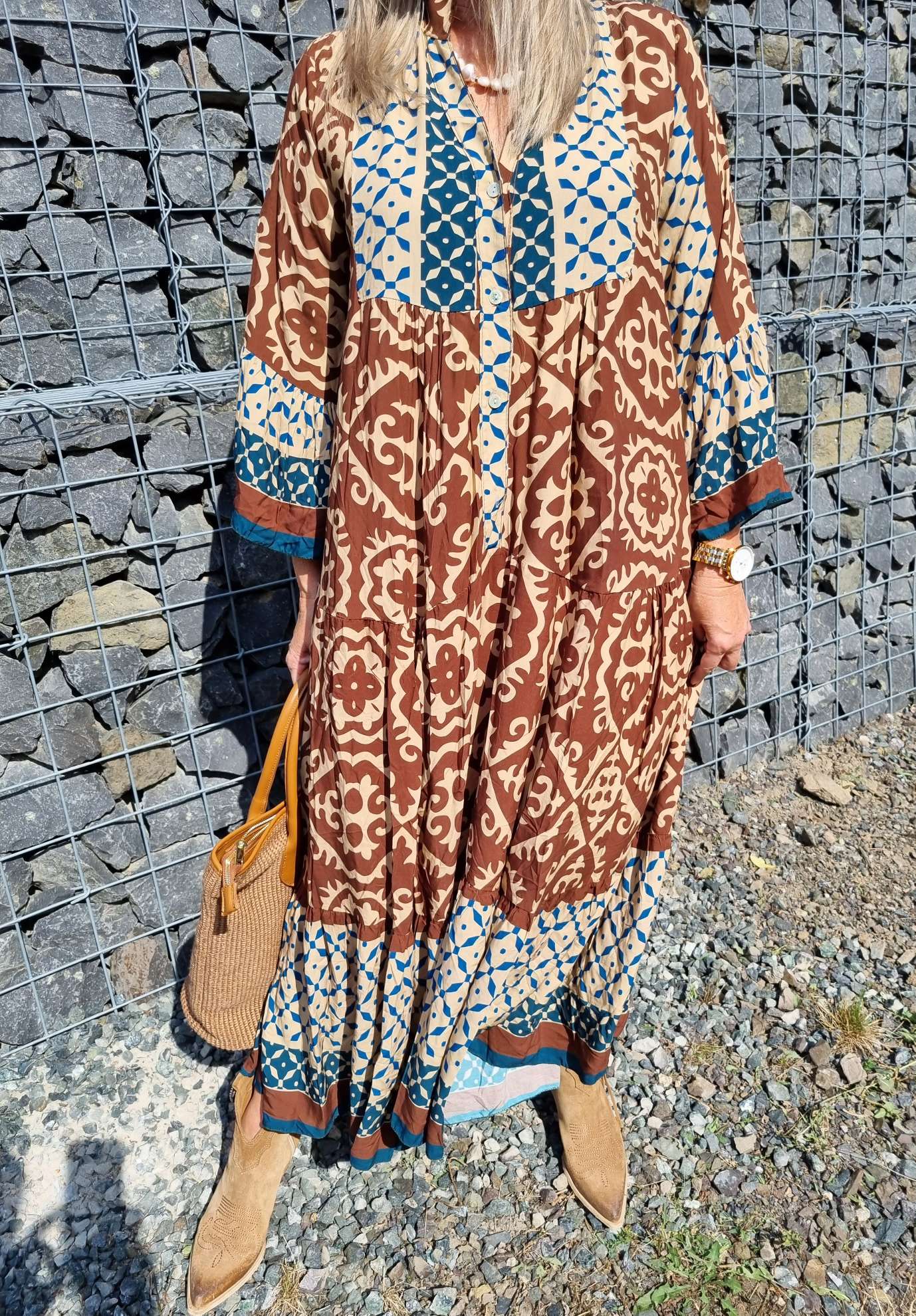 MAXI TUNIKA DRESS IRINA BRAUN 34-42 Made in Italy langes Kleid Hängerchen Tunikakleid MAXI TUNIKA DRESS IRINA BRAUN 34-42 Made in Italy langes Kleid Hängerchen Tunikakleid