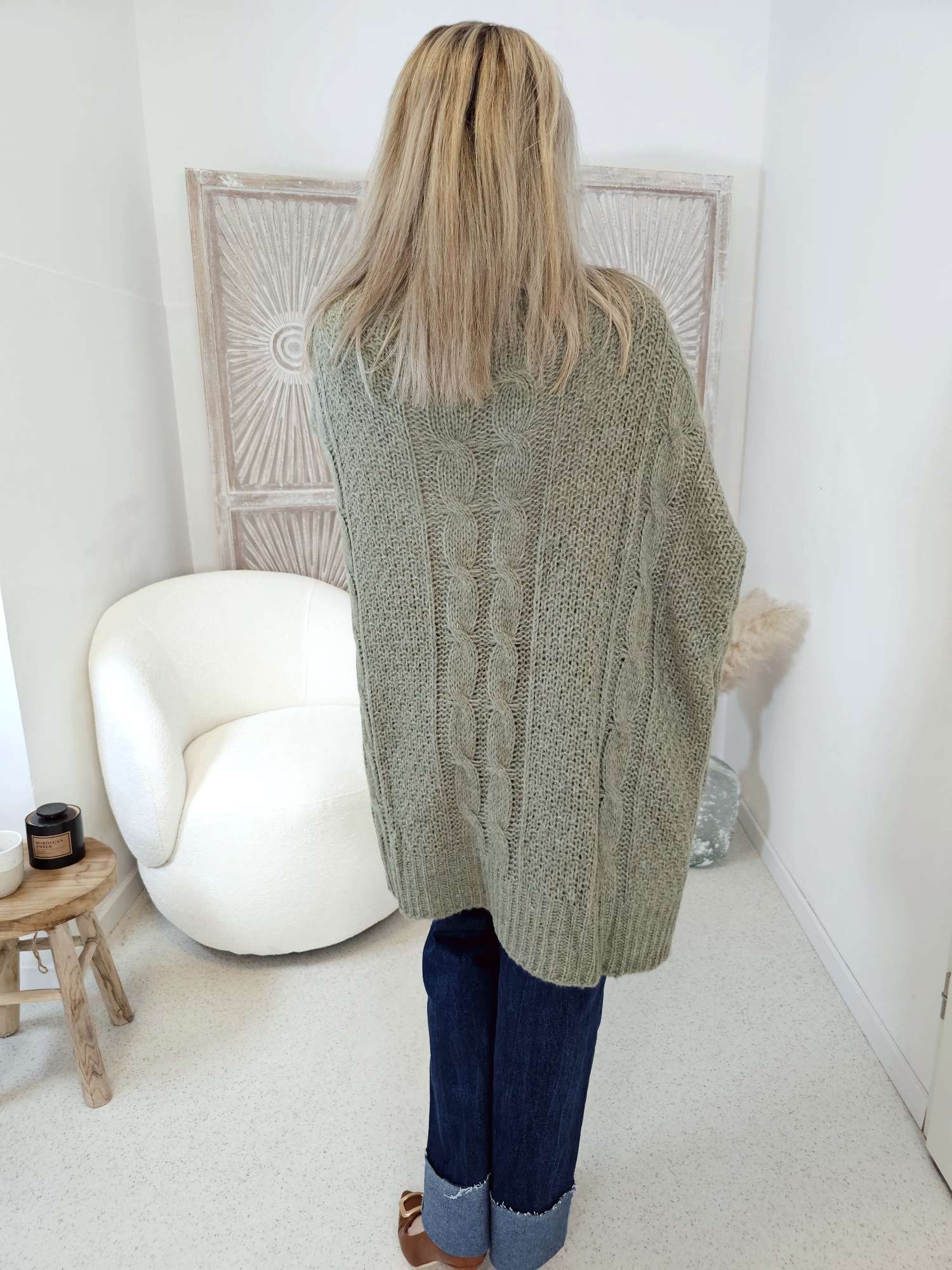 STRICKPULLOVER ZOPFMUSTER TARA Oversize Pullover Made in Italy 36 - 48/50 STRICKPULLOVER ZOPFMUSTER TARA Oversize Pullover Made in Italy 36 - 48/50