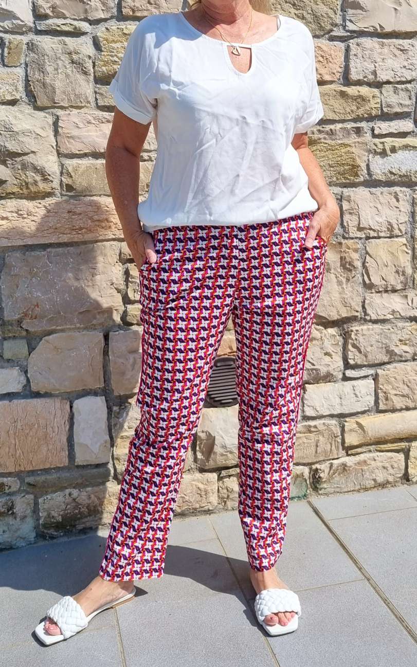 BASIC PANT VIVIAN PINK - Made in Italy dünne Sommer Hose Jogpant Variantenartikel BASIC PANT VIVIAN PINK - Made in Italy dünne Sommer Hose Jogpant Variantenartikel