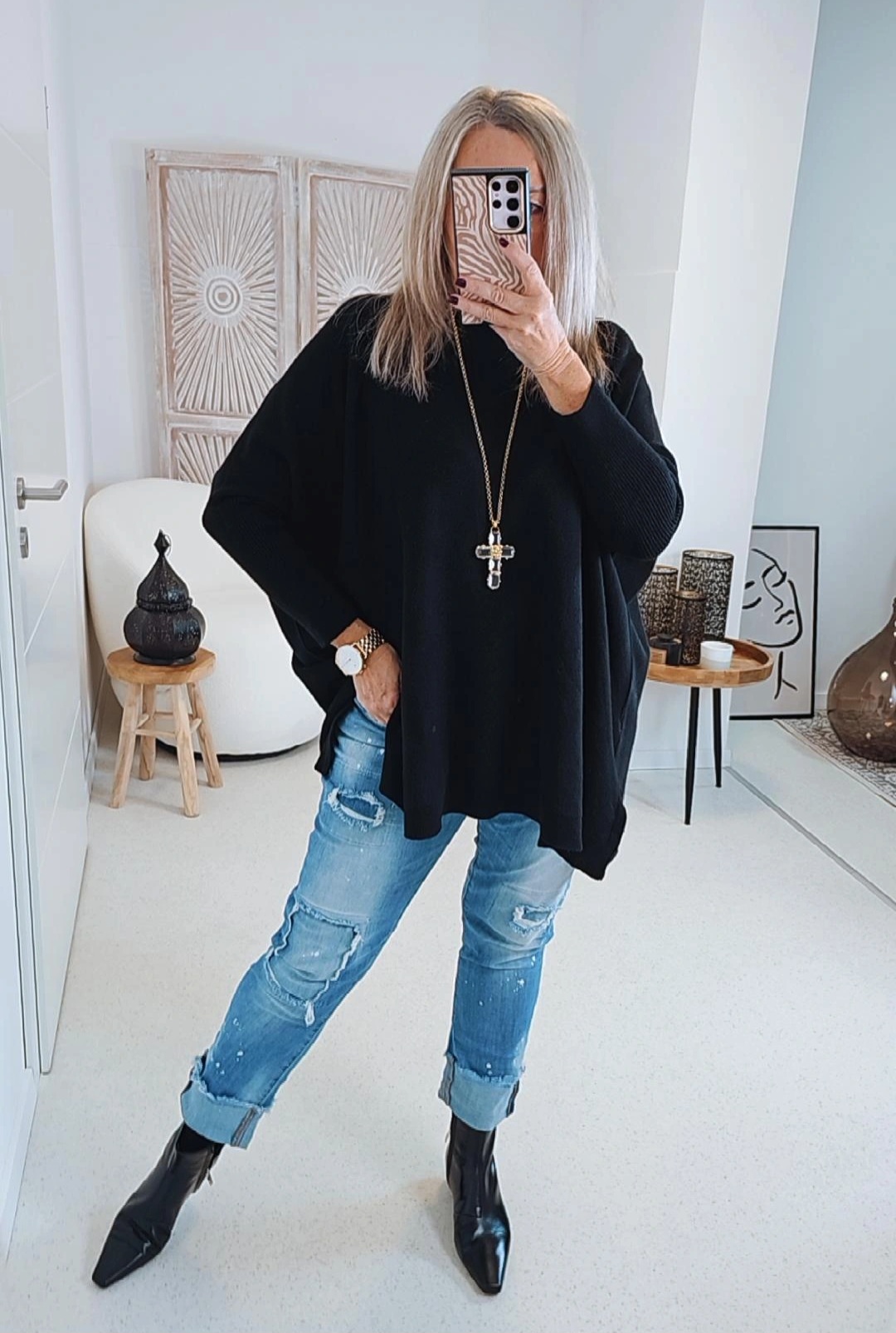 OVERSIZE KNIT SWEATER SIGRID Made in Italy 34-48/50 Strick Pullover