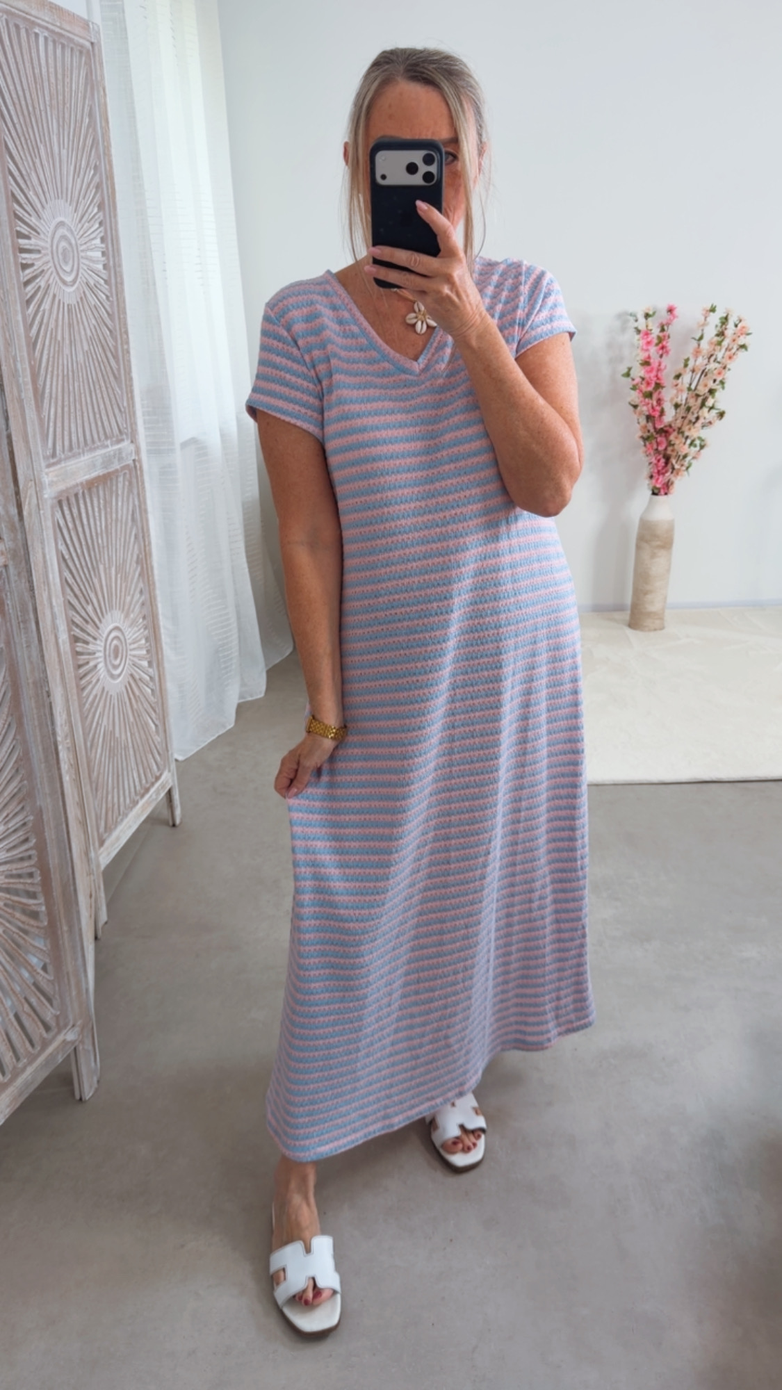 🌺🌞🌴 Maxi-Strickkleid Soko Stripes Made in Italy 34-40/42