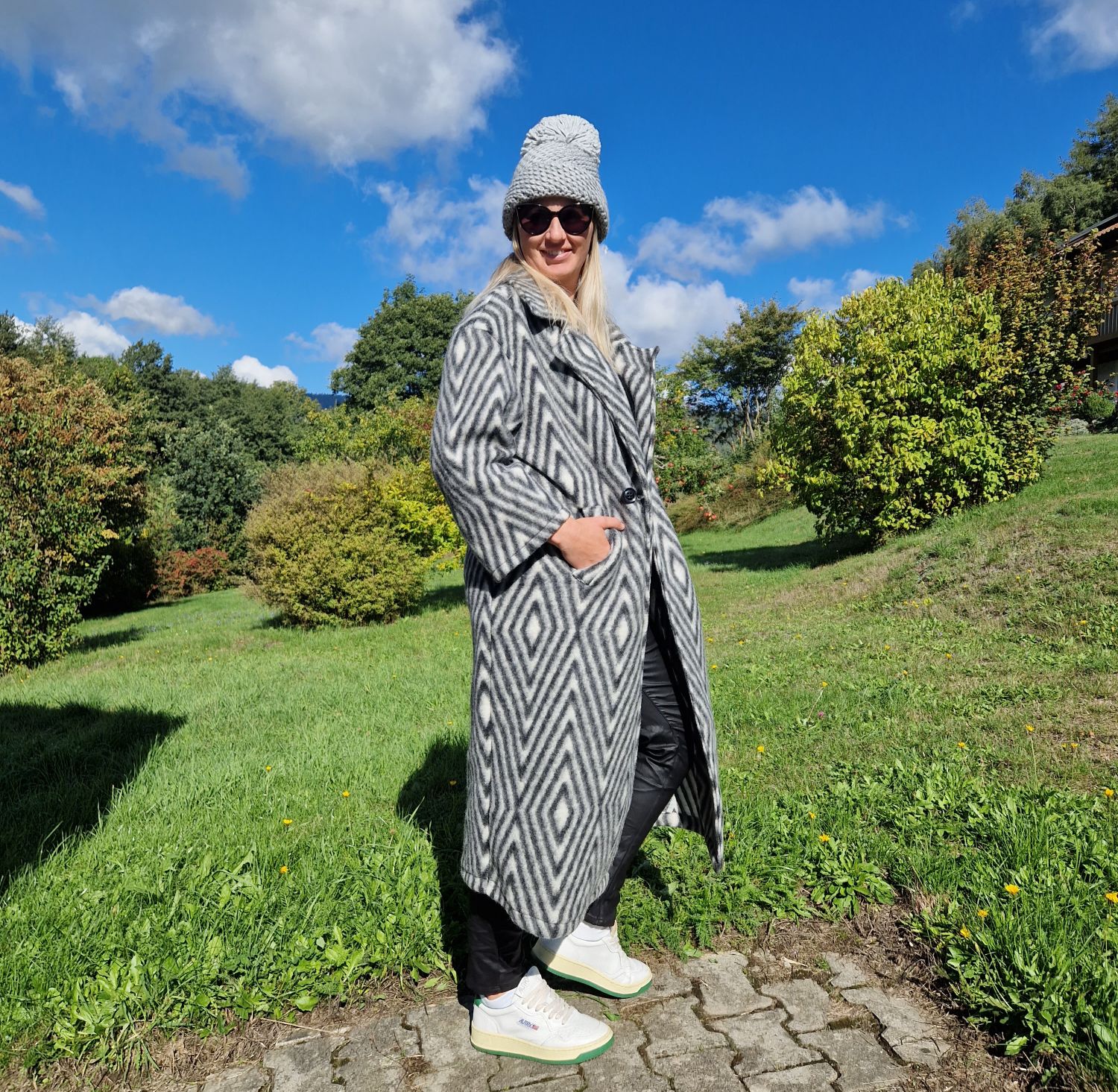 WOLL MANTEL MERLE STRIPES GRAU 36-42 Made in Italy Winter Jacke Fleece Mantel COAT WOLL MANTEL MERLE STRIPES GRAU 36-42 Made in Italy Winter Jacke Fleece Mantel COAT