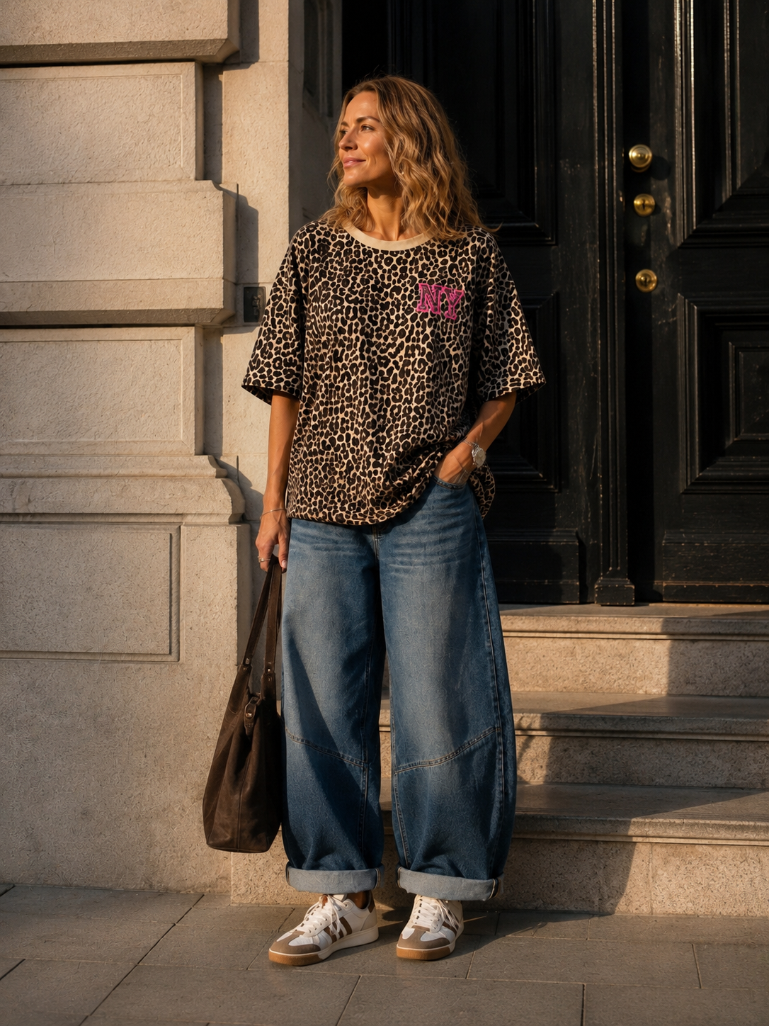 T-Shirt Leo mit Statement-Print I TS0025 I Made in Italy 34-42/44