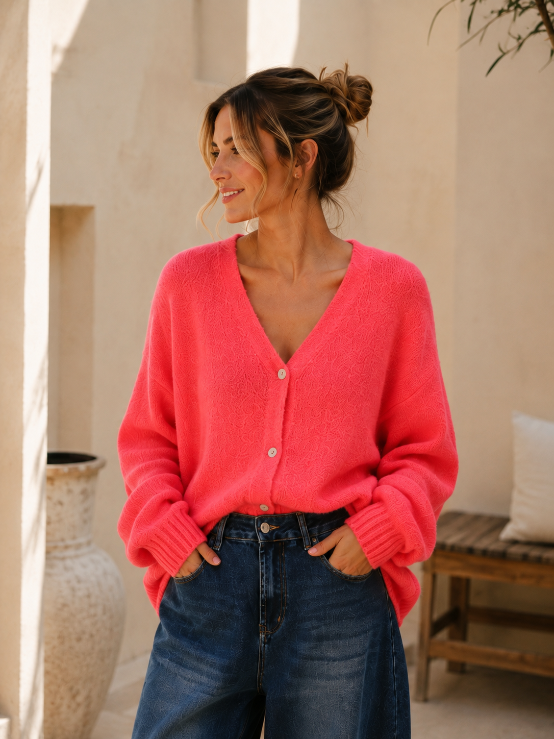 Agnetha – Oversize Alpaka Strickjacke | Made in Italya Cardigan  34-44