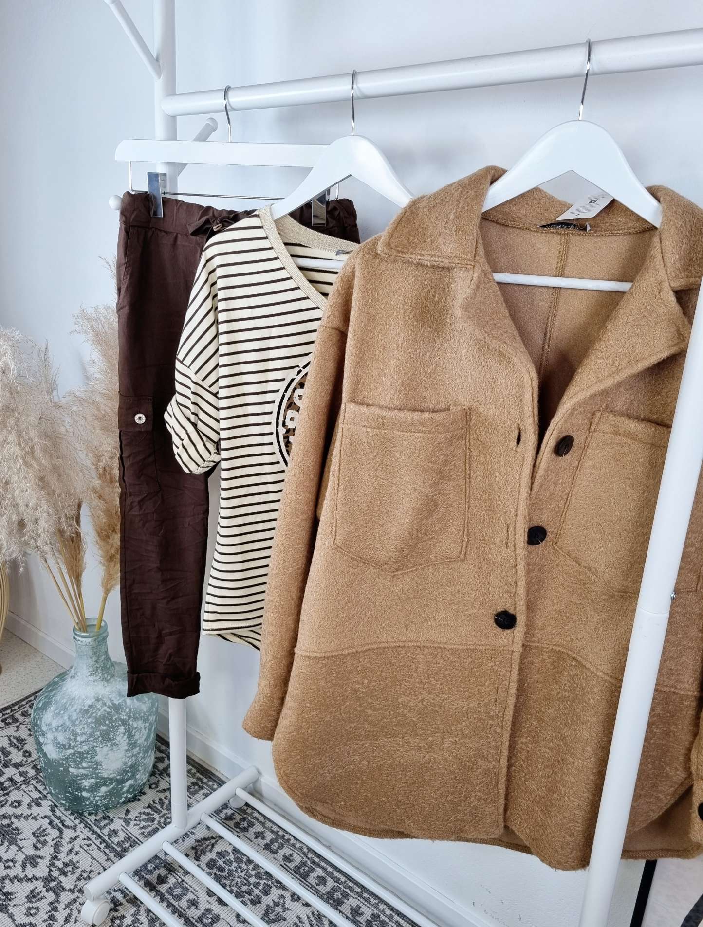 STRIPED LONGSLEEVE SHIRT LEO ROCKSTAR CAMEL 34-42 Made in Italy versch. Farben STRIPES STREIFEN STRIPED LONGSLEEVE SHIRT LEO ROCKSTAR CAMEL 34-42 Made in Italy versch. Farben STRIPES STREIFEN