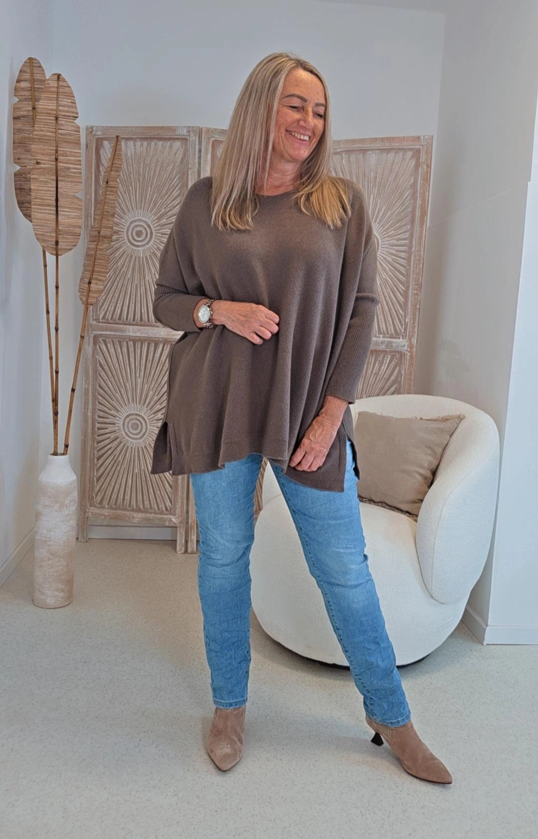 OVERSIZE KNIT SWEATER SIGRID Made in Italy 34-48/50 Strick Pullover