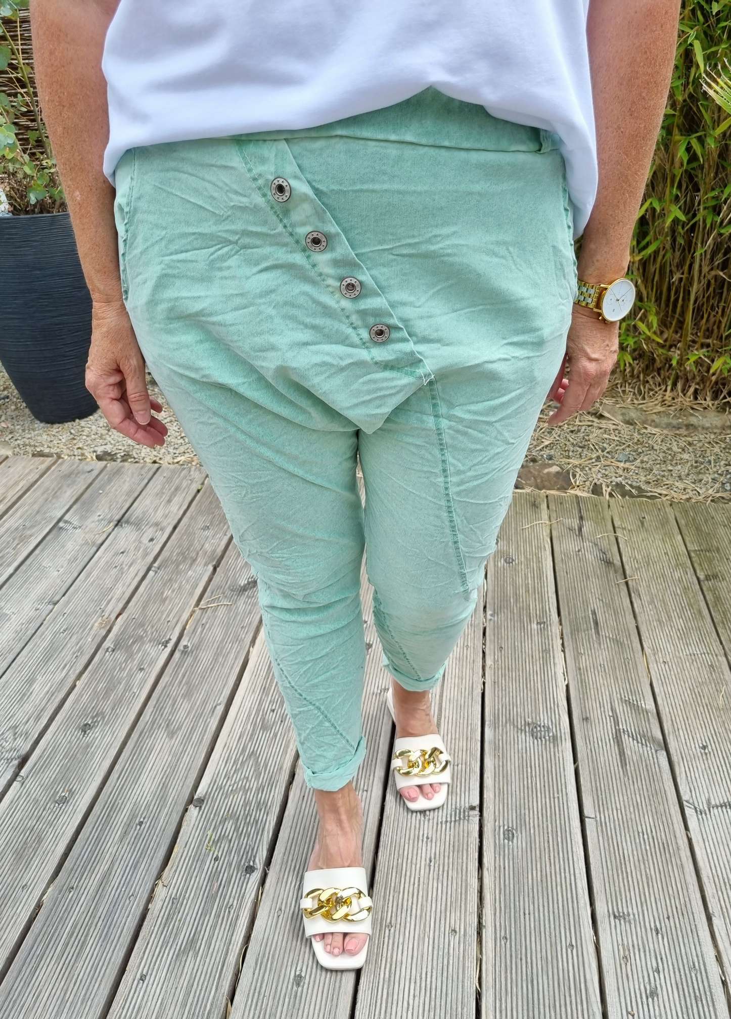 BAGGY JOGPANT CHRISTINA MINT GRÜN 36-42 Made in Italy Freizeit Hose Jogger Jogginghose Stoffhose BAGGY JOGPANT CHRISTINA MINT GRÜN 36-42 Made in Italy Freizeit Hose Jogger Jogginghose Stoffhose