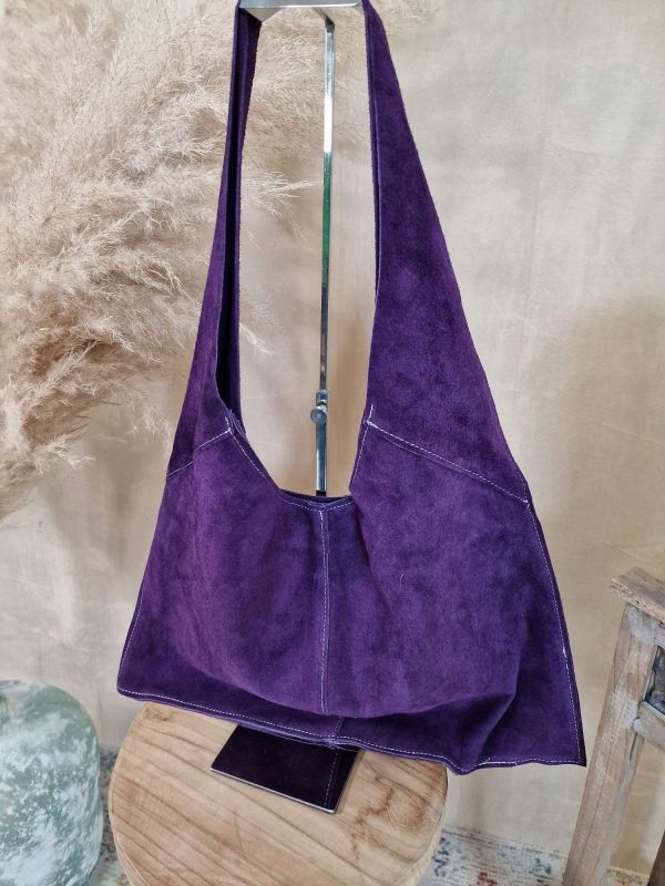 WILDLEDER SHOPPER ARABELLA LILA Made in Italy Leder Tasche