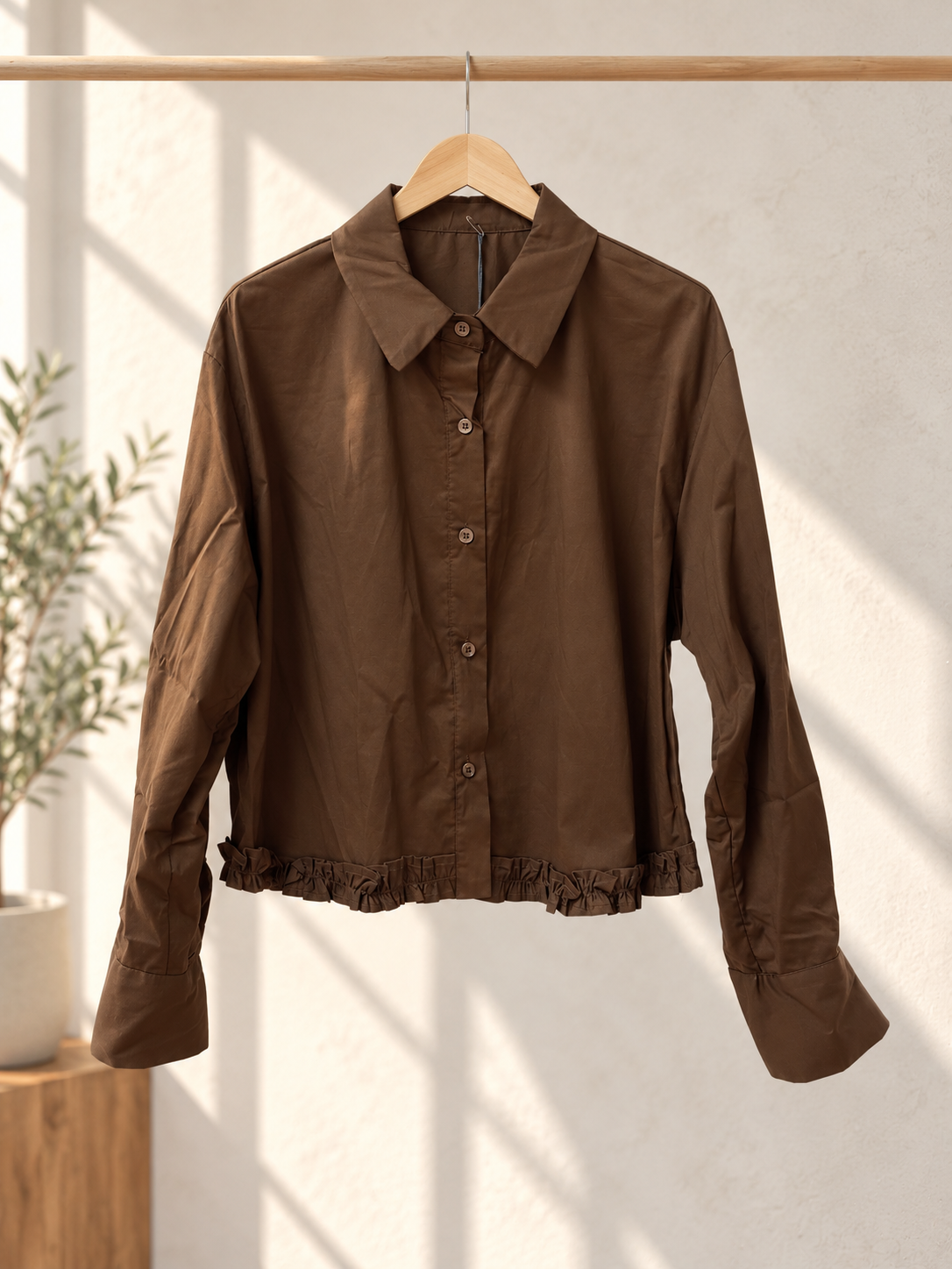 Baumwollbluse mit Rüschen I B0052 I Made in Italy 34-40