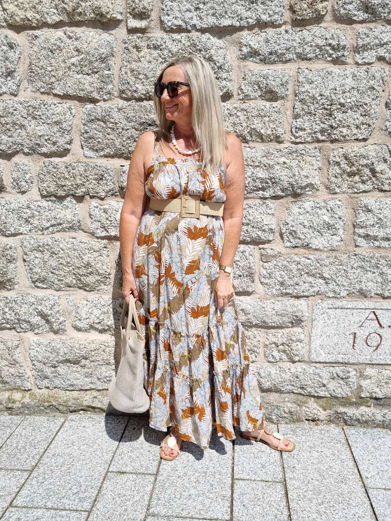 SPAGHETTI DRESS CARMEN NATUR 36-42 Italy Style Maxi Kleid Sommer Strandkleid LEAVES Italy Style SPAGHETTI DRESS CARMEN NATUR 36-42 Italy Style Maxi Kleid Sommer Strandkleid LEAVES Italy Style