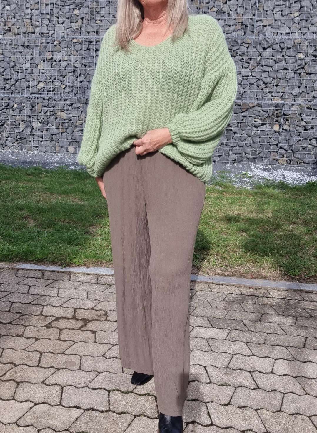 EDLE HOSE INESSA TAUPE Viskose Hose Made in Italy Palazzohose PANT Musselin Art 34-40 EDLE HOSE INESSA TAUPE Viskose Hose Made in Italy Palazzohose PANT Musselin Art 34-40