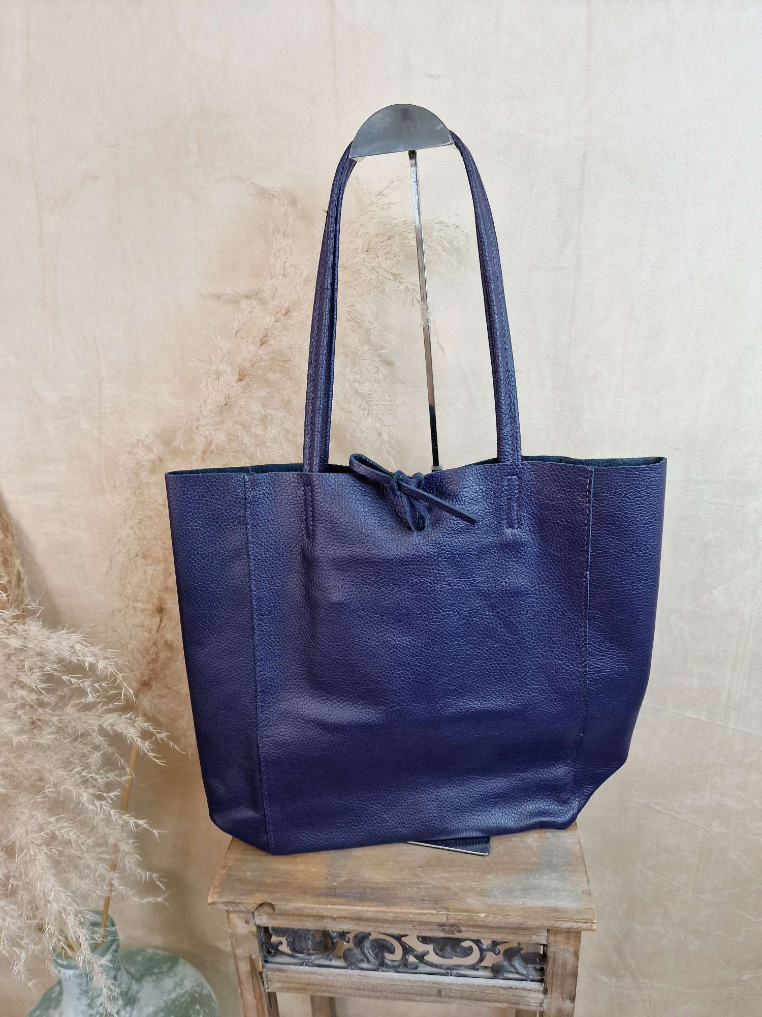 BASIC LEDER SHOPPER MARA AUBERGINE Made in Italy Ledertasche Tasche BASIC LEDER SHOPPER MARA AUBERGINE Made in Italy Ledertasche Tasche
