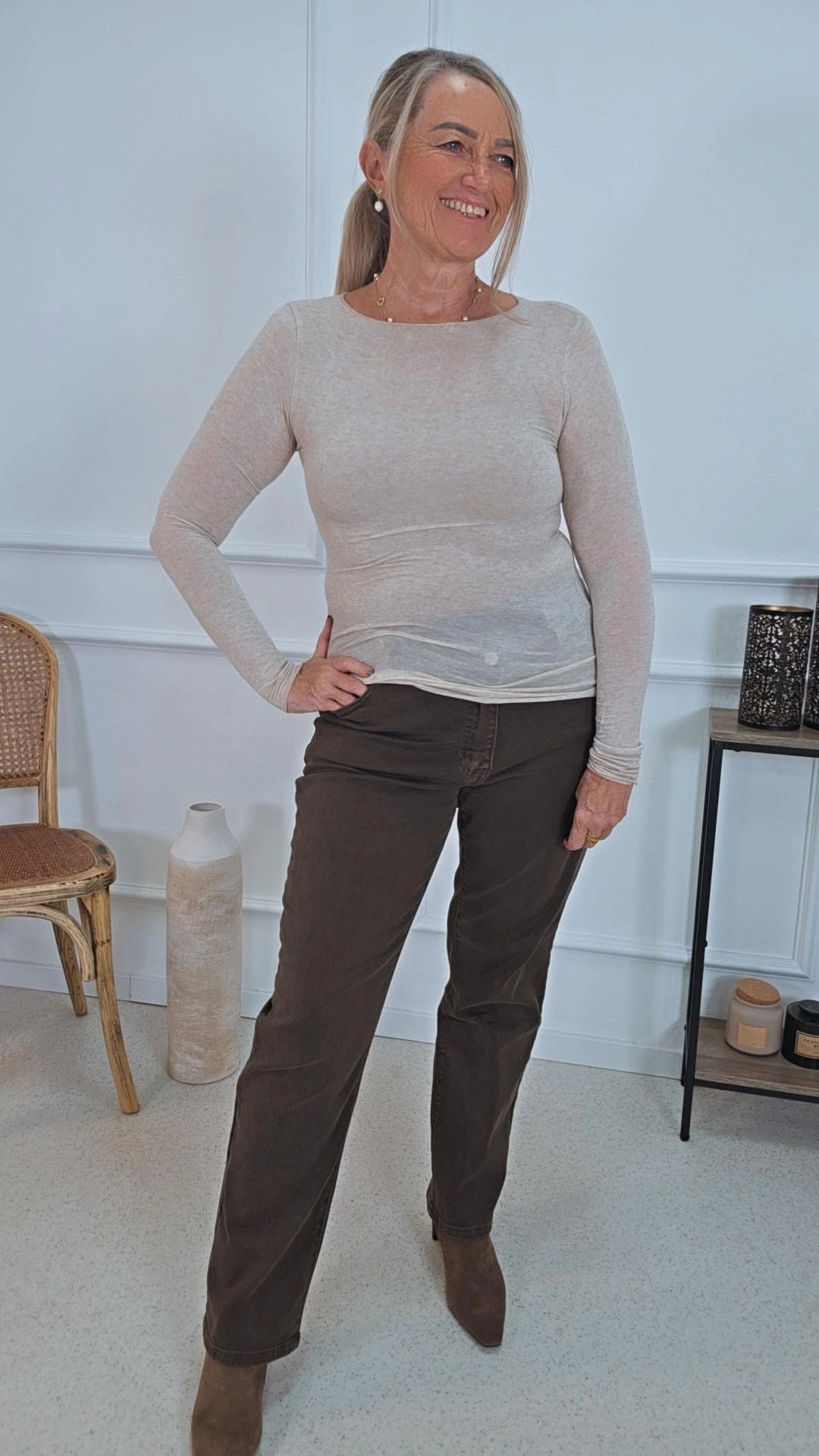 CASHMERE LONGSLEEVE SHIRT QUEEN LANGARM UNI 34-40/42 Made in Italy