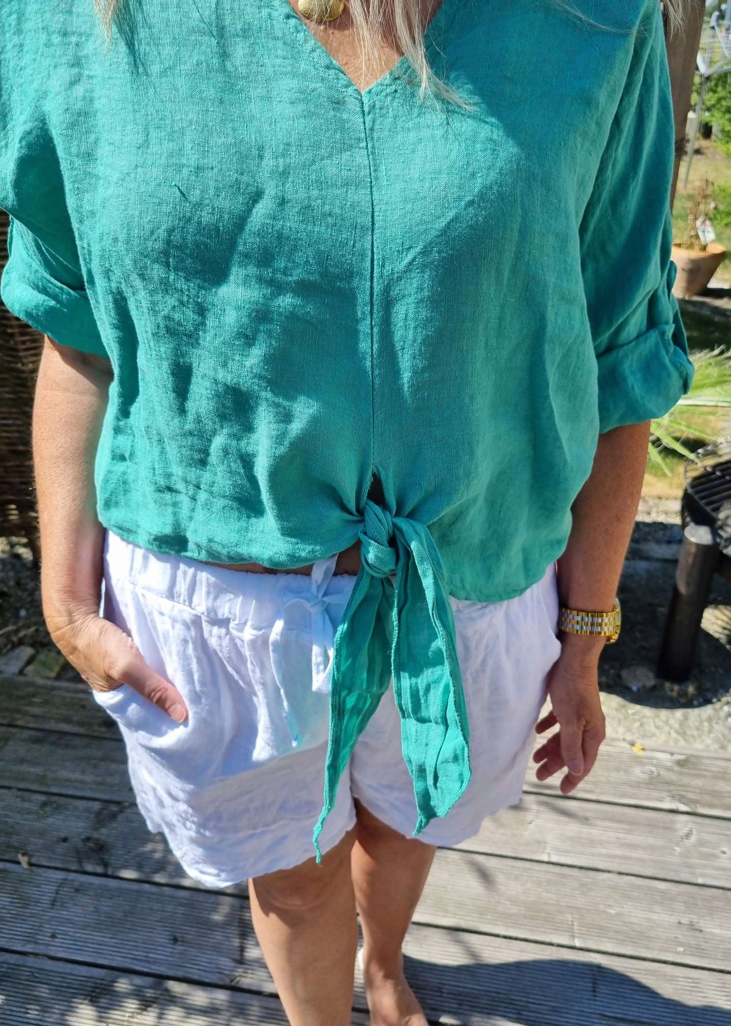 LINEN BLUSEN SHIRT CARINA GRÜN 34-40/42 Made in Italy Basic Shirt kurzarm Leinen T-Shirt Hemd LINEN BLUSEN SHIRT CARINA GRÜN 34-40/42 Made in Italy Basic Shirt kurzarm Leinen T-Shirt Hemd