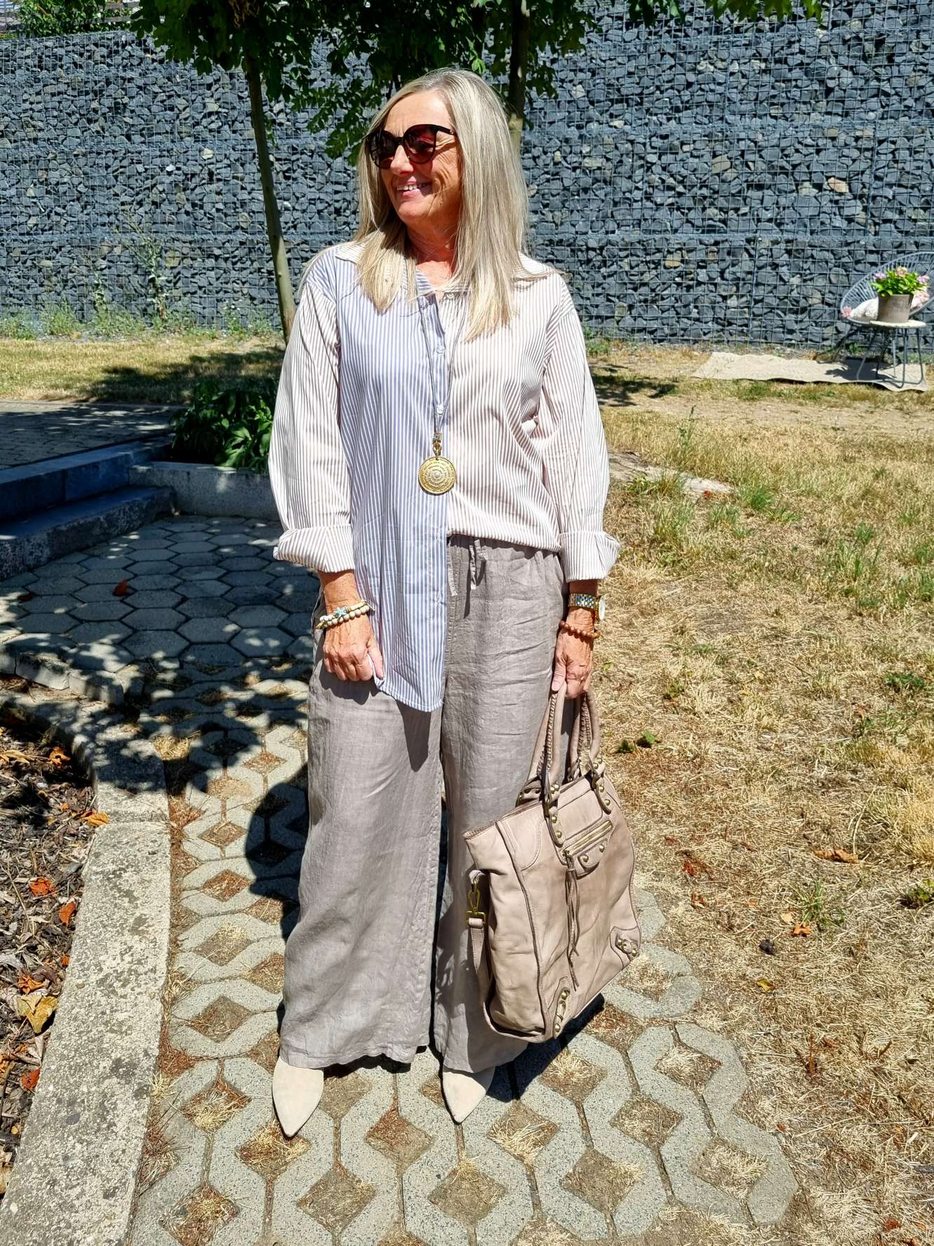 LINEN MARLENE PANT BRIGITTE TAUPE Pocket 34-42 Made in Italy weite Leinen Hose mit Taschen LINEN MARLENE PANT BRIGITTE TAUPE Pocket 34-42 Made in Italy weite Leinen Hose mit Taschen
