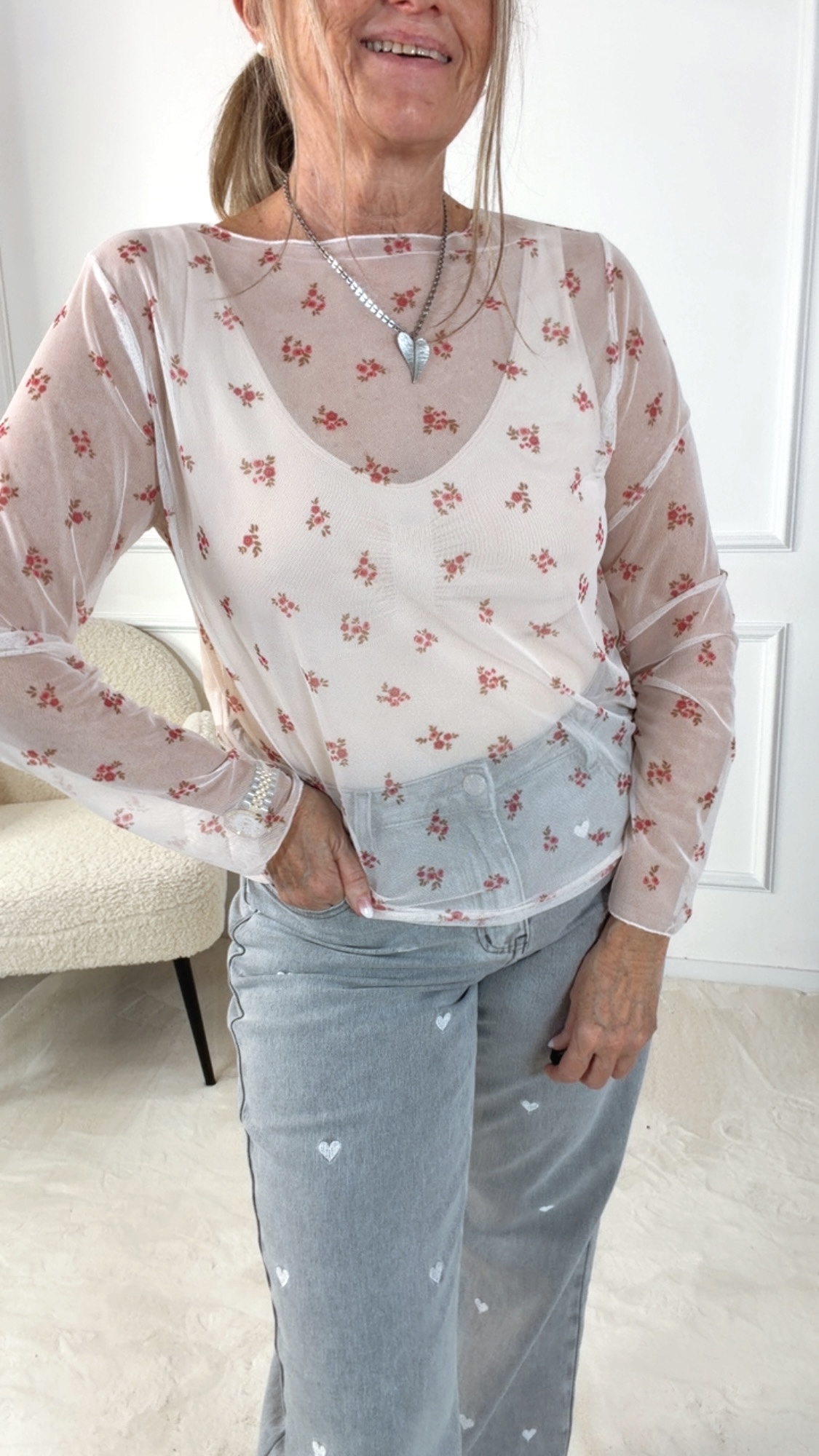 BLUSEN OBERTEIL KATRIN BLUMEN Made in Italy 34 - 42