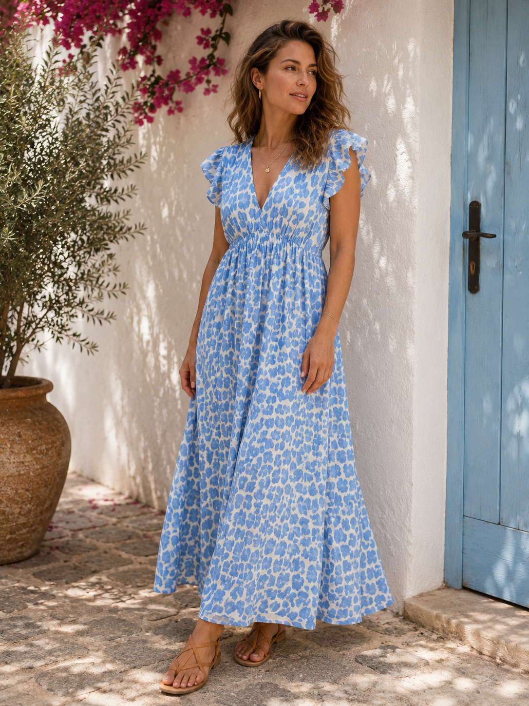 MUSSELIN LEO KLEID ZOE 34 - 42 Made in Italy ärmellos Rüsche