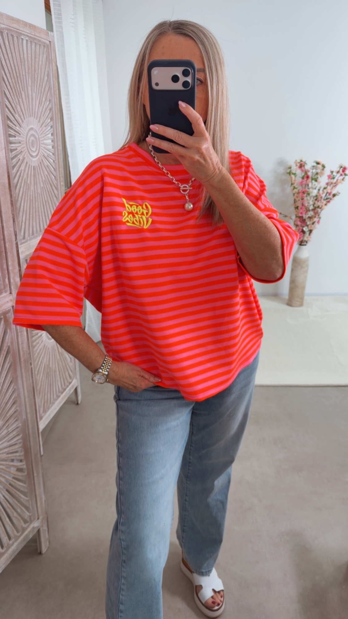 Basic Shirt GOODVIBES Made in Italy Streifen 36 -42