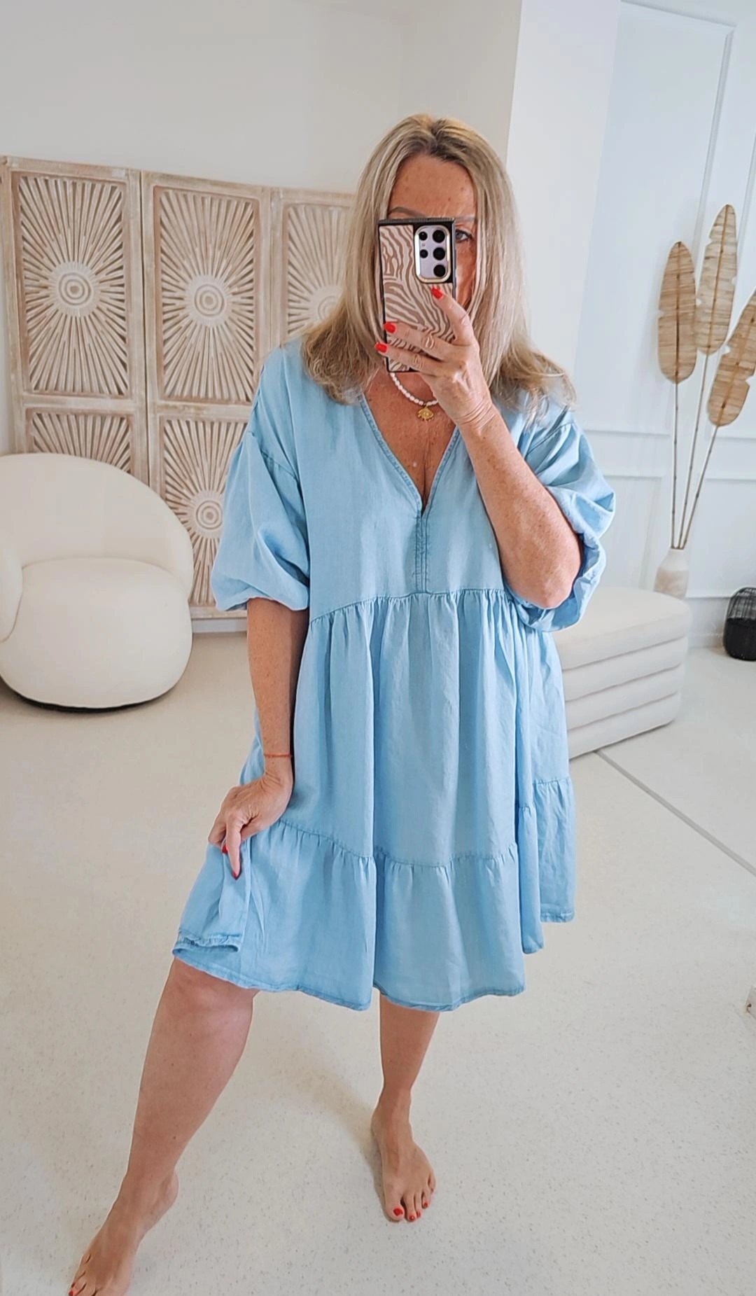 JEANS KLEID KURZ ANASTASIA 34 - 42 Made in Italy Lyocell KURZ