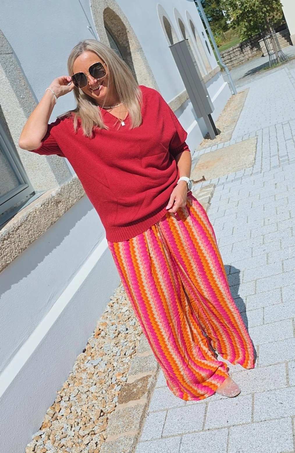 VISKOSE-HOSE LISSABON ZICKZACK 34-42 Made in Italy Marlene Pants