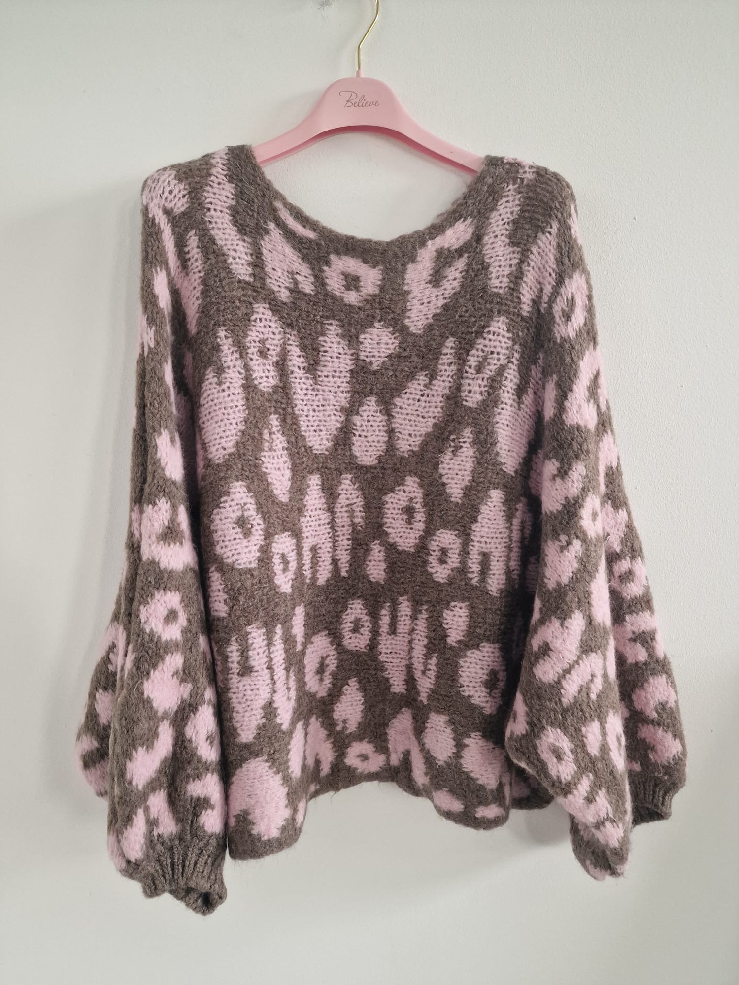 Strickpullover Leo-Look – Fledermaus-Style | Made in Italy | One Size bis ca. Gr. 44 | SP0086 Strick Pullover