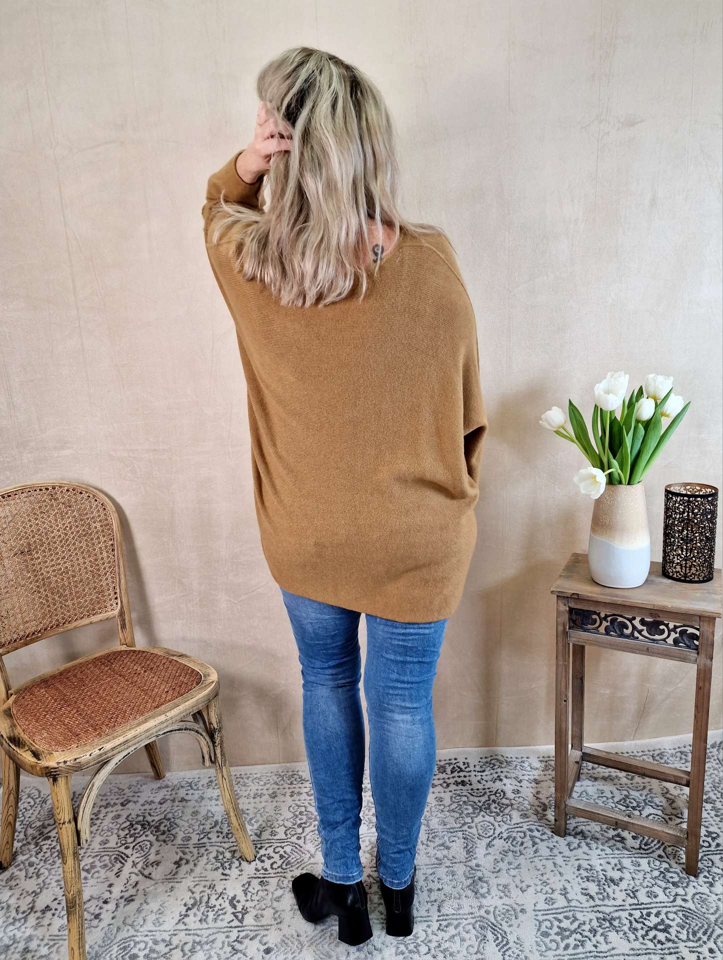 LIGHT KNIT SWEATER MARION CAMEL 34-42/44 Made in Italy Strickpullover Longsleeve LIGHT KNIT SWEATER MARION CAMEL 34-42/44 Made in Italy Strickpullover Longsleeve