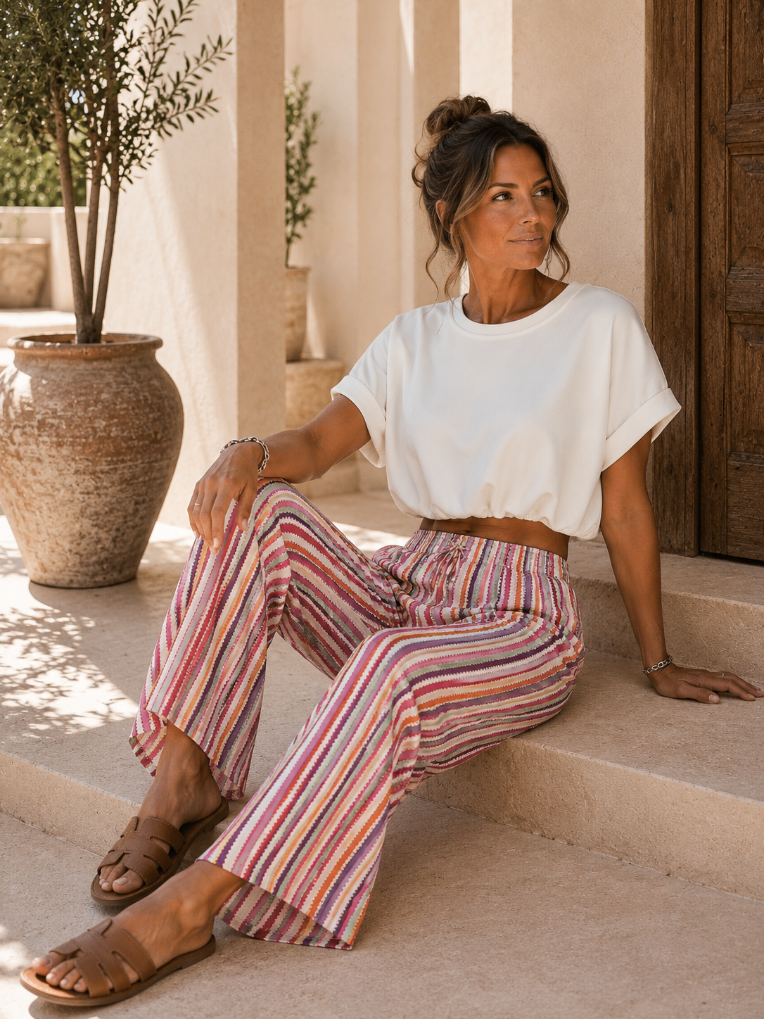 Cropped Butterstoff-Shirt Eleni Made in Italy 34-40/42
