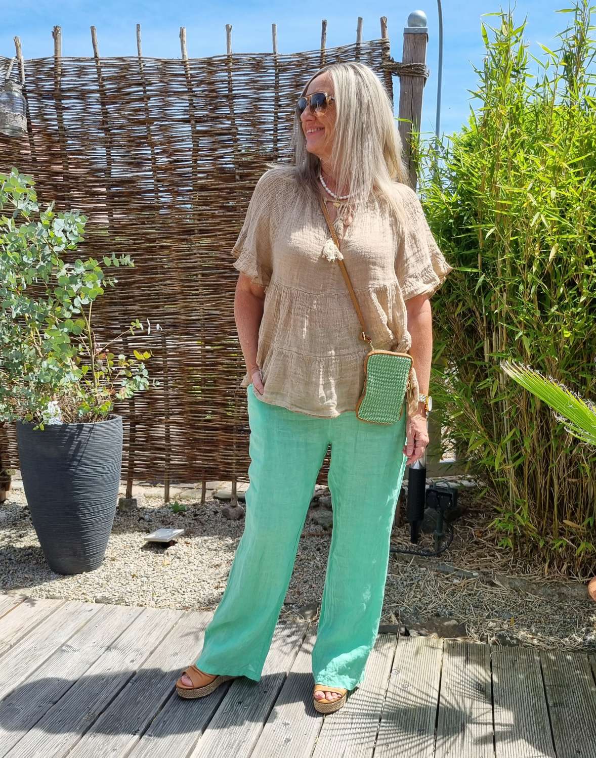LINEN JOGPANT ALMA GRÜN 34-42 Made in Italy Leinen Hose PANT Sommerhose LINEN JOGPANT ALMA GRÜN 34-42 Made in Italy Leinen Hose PANT Sommerhose