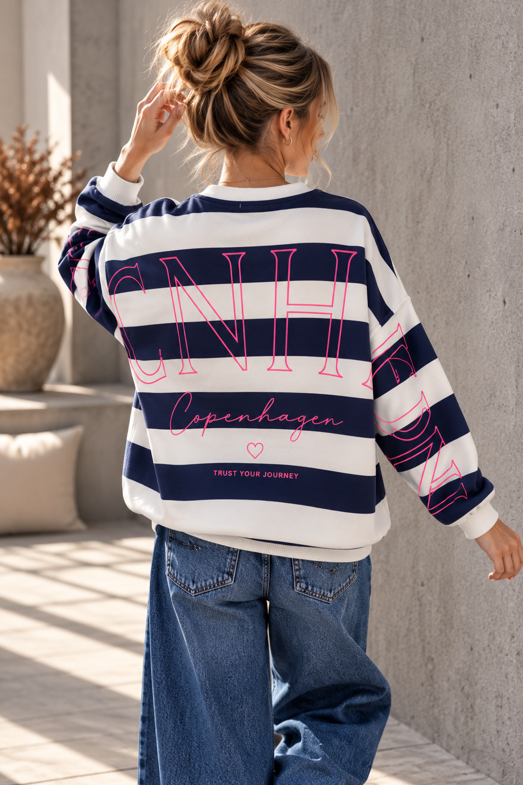 Sweatshirt Copenhagen Blockstreifen I NO. SW0072 I lässiger Oversize-Look I Made in Italy 34-42/44