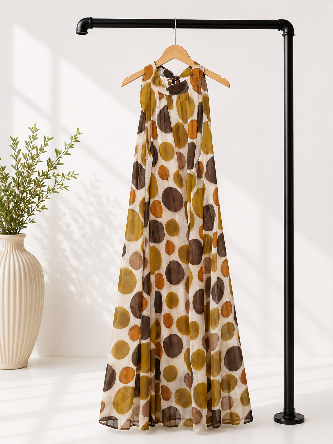 Polka Dots Kleid Zakynthos – Made in Italy | Passend bis zu einer guten Größe 42