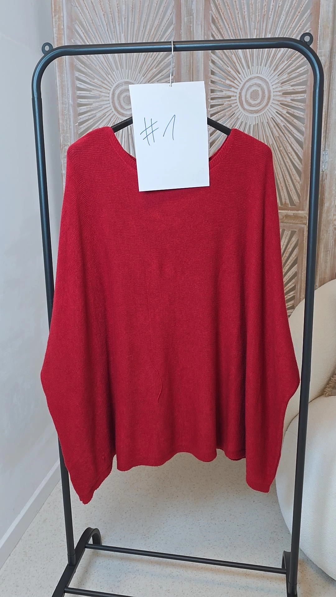 2. WAHL STRICK PULLOVER LILLE CHERRY ROT #1