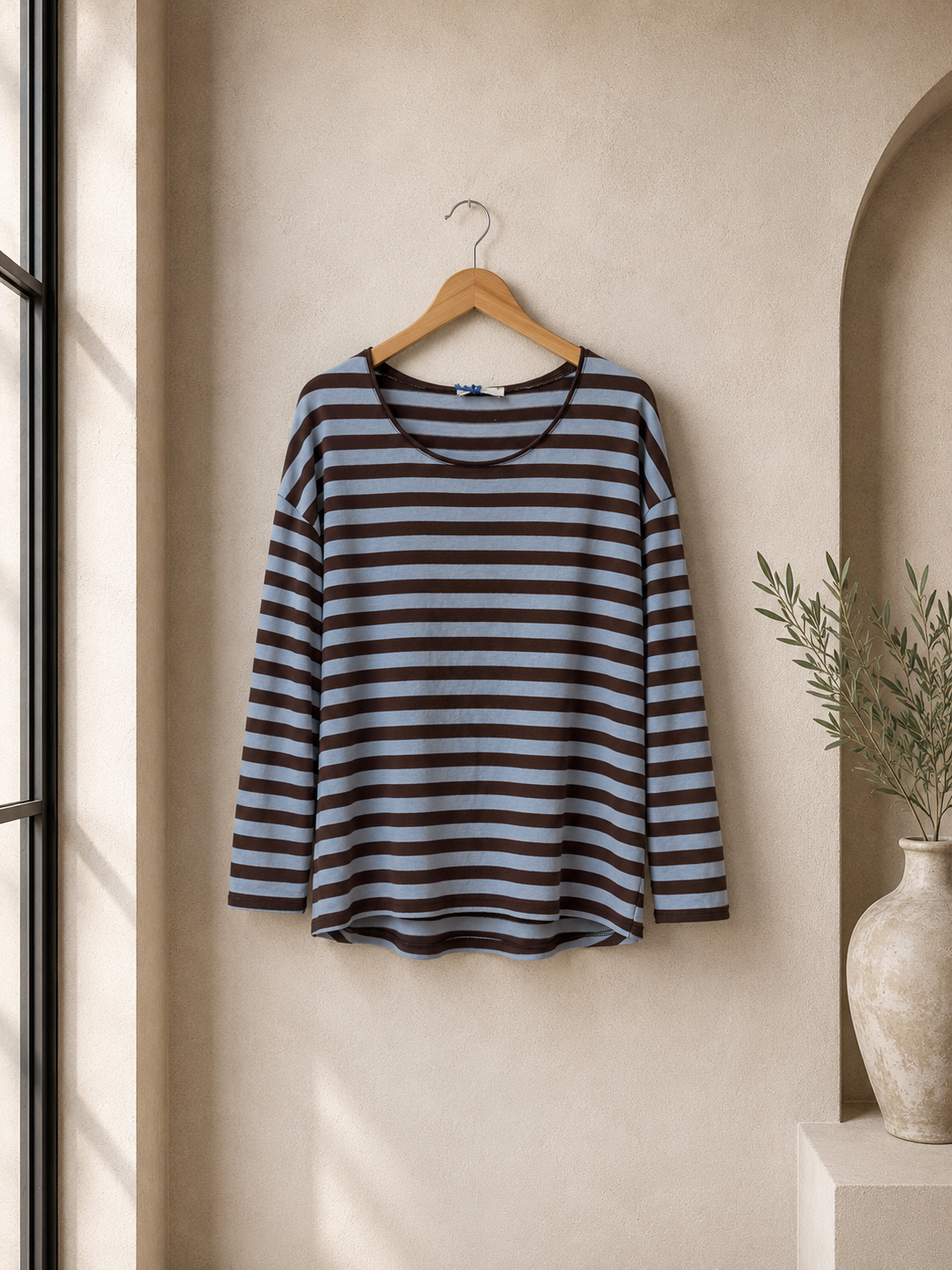 Longsleeve mit Streifen I LS0039 I Made in Italy 34-42