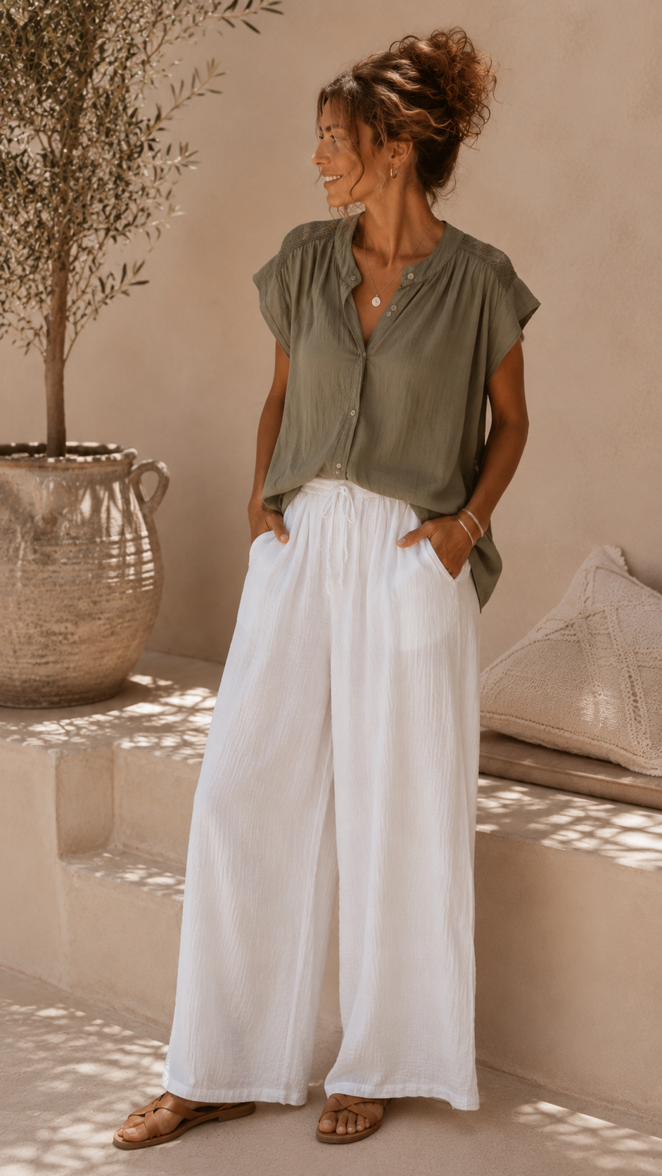 SOMMERHOSE Bärbel  Uni Made in Italy 34-42  Sommerschnapper – vom Umtausch ausgeschlossen.