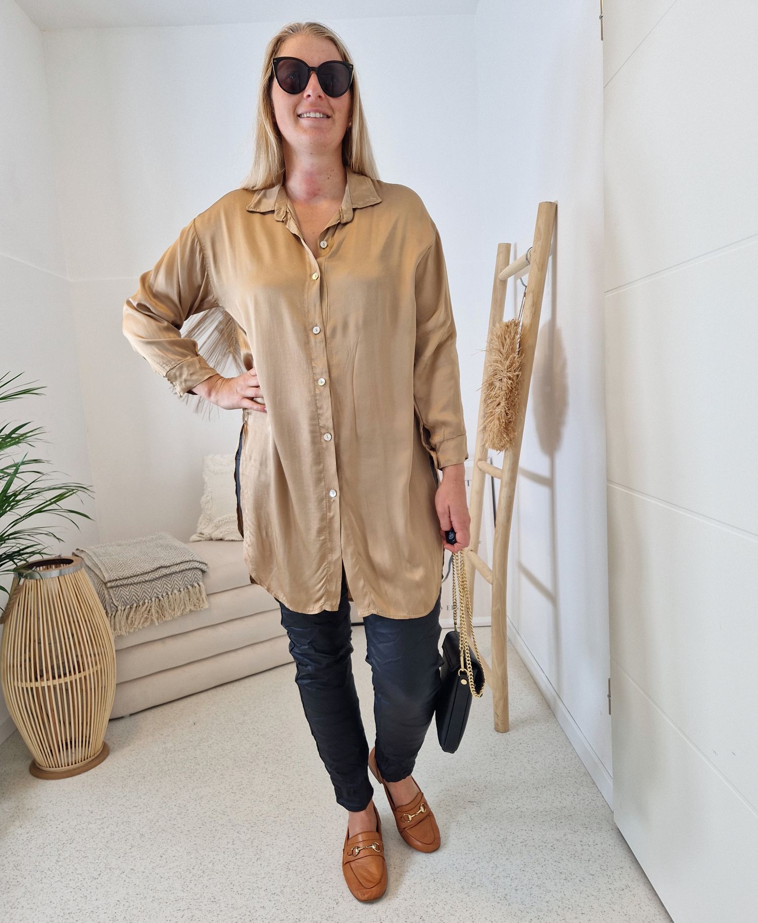 OVERSIZE BLUSE BIANCA CAMEL 34-42 Made in Italy Longbluse Hemd OVERSIZE BLUSE BIANCA CAMEL 34-42 Made in Italy Longbluse Hemd