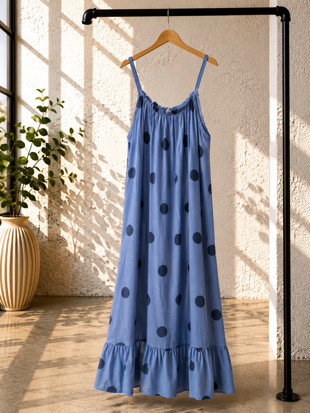Dots Kleid Isla Spaghettiträger Made in Italy 34-42