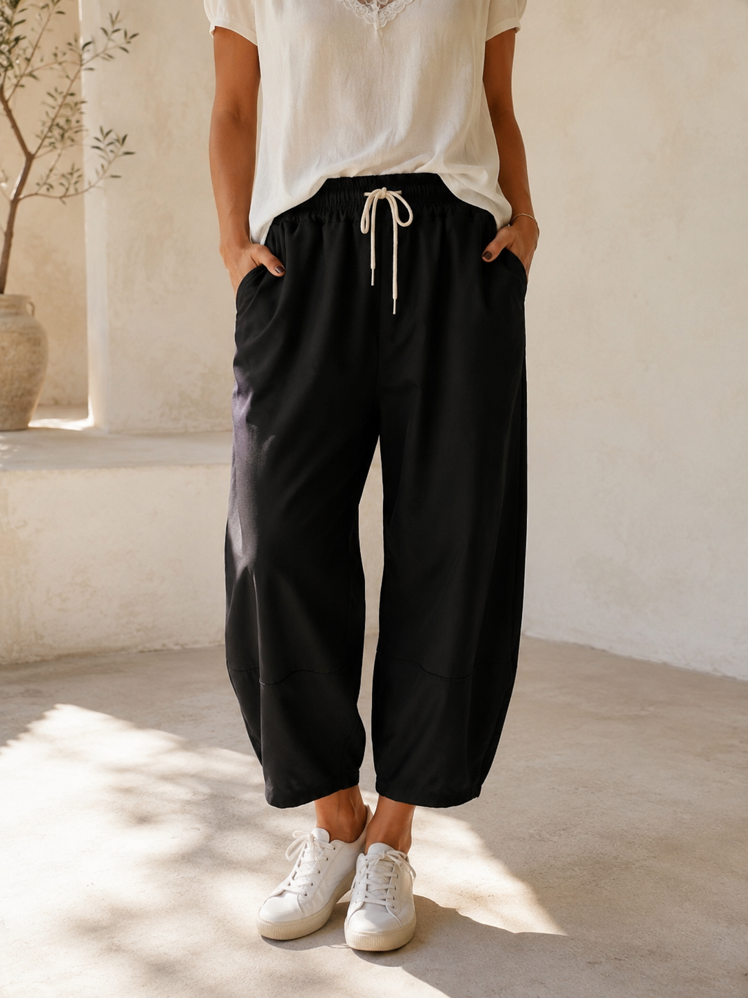 Ballon-Jogpant Amaris – lässige Basic Pants für jeden Tag Made in Italy 34-42/44