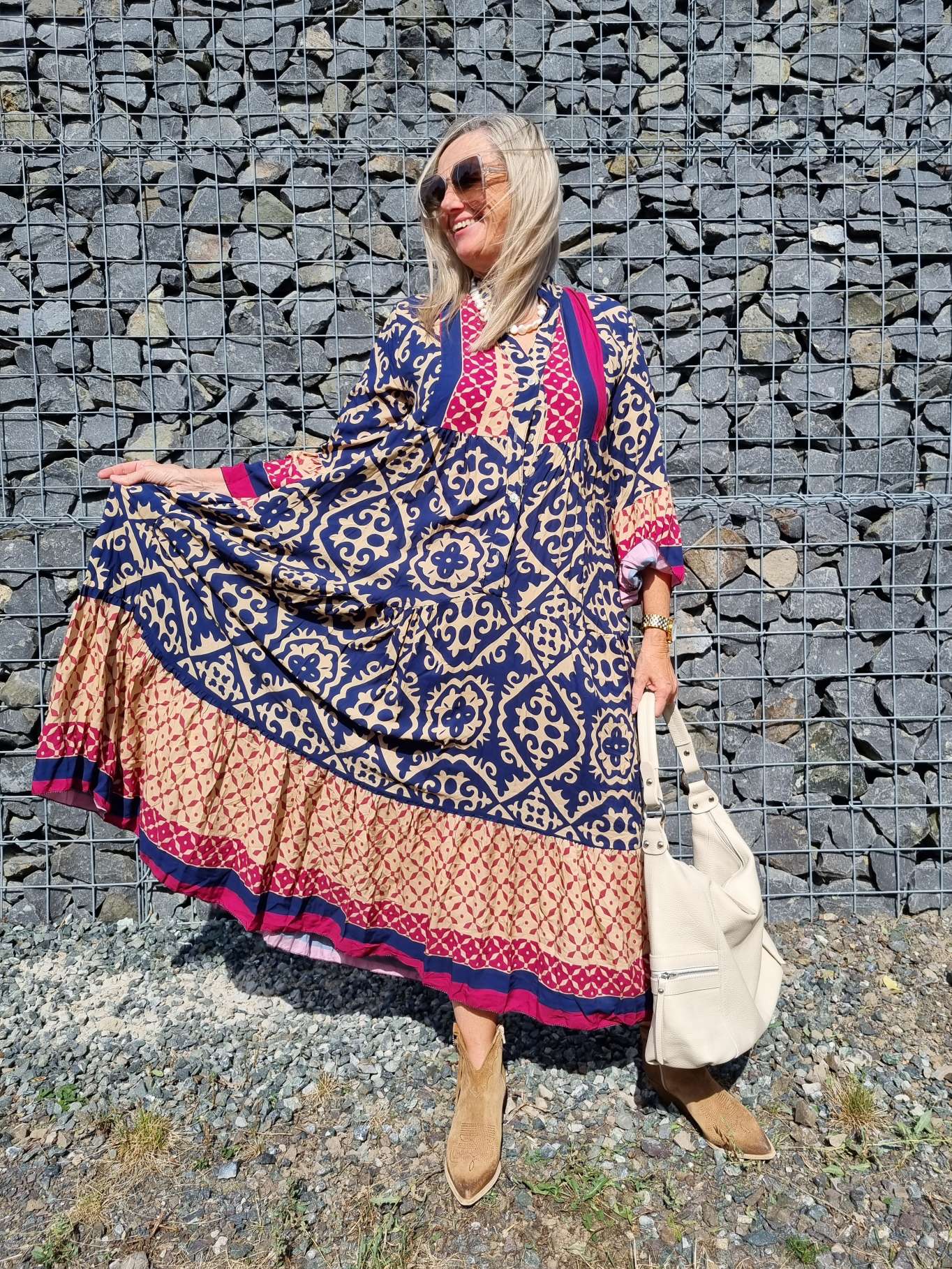 MAXI TUNIKA DRESS IRINA BLAU 34-42 Made in Italy langes Kleid Hängerchen Tunikakleid MAXI TUNIKA DRESS IRINA BLAU 34-42 Made in Italy langes Kleid Hängerchen Tunikakleid
