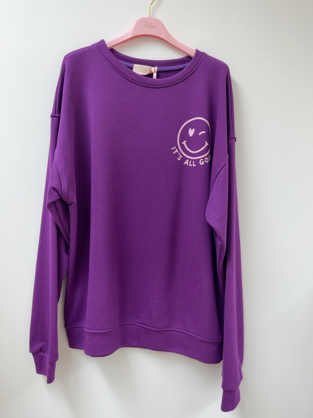 Sweatshirt „Happy Vibes NINA“ – Made in Italy