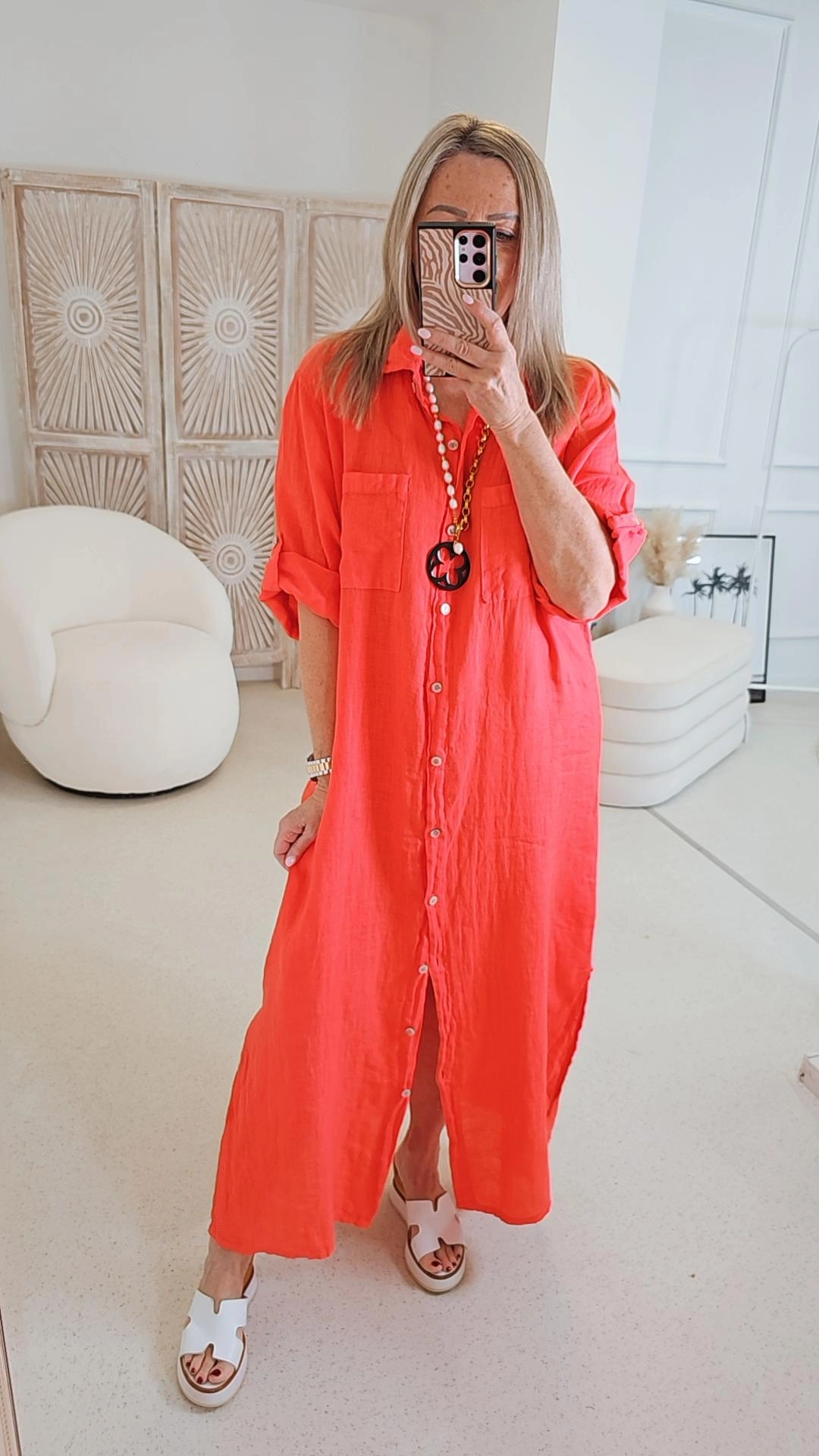 PRE ORDER LINEN DRESS ESTELA Made in Italy 34 - 44/46 Leinen Blusen Kleid